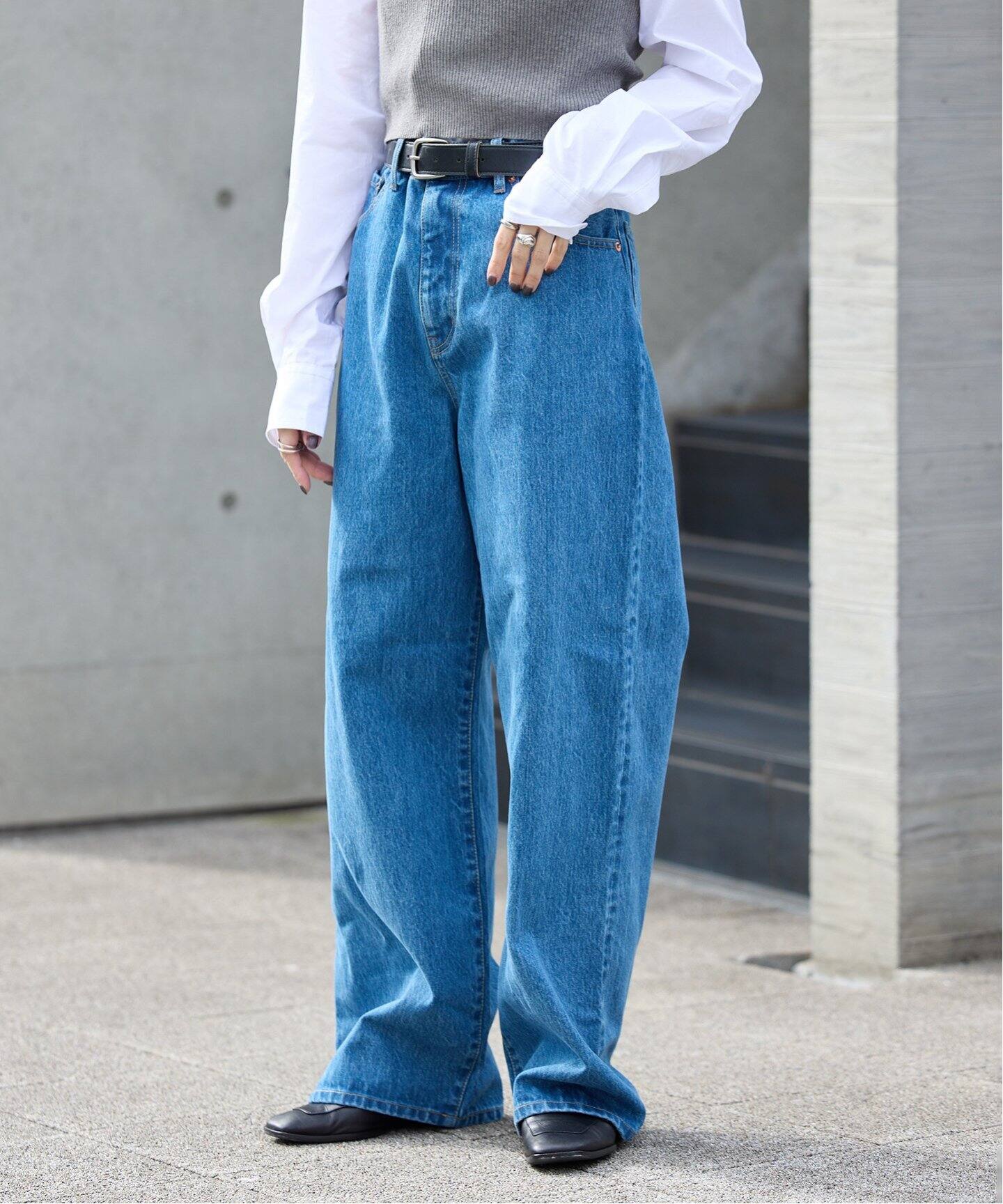 追加 ULTデニムハイライズルーズ5PKT（デニムパンツ・ジーンズ