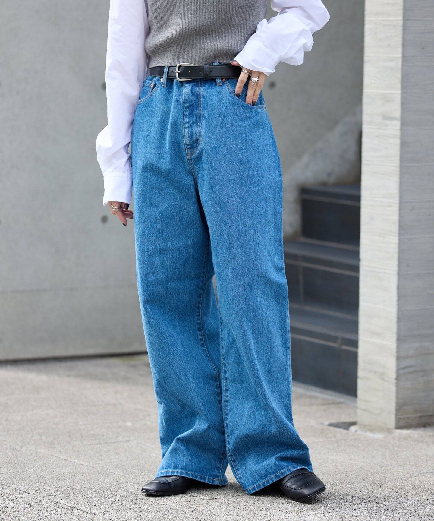 〝新品・未使用〟ULTライトデニムハイライズルーズ5PKT OUTDOOR PRODUCTS Usual Things｜追加4 ULTライトデニム