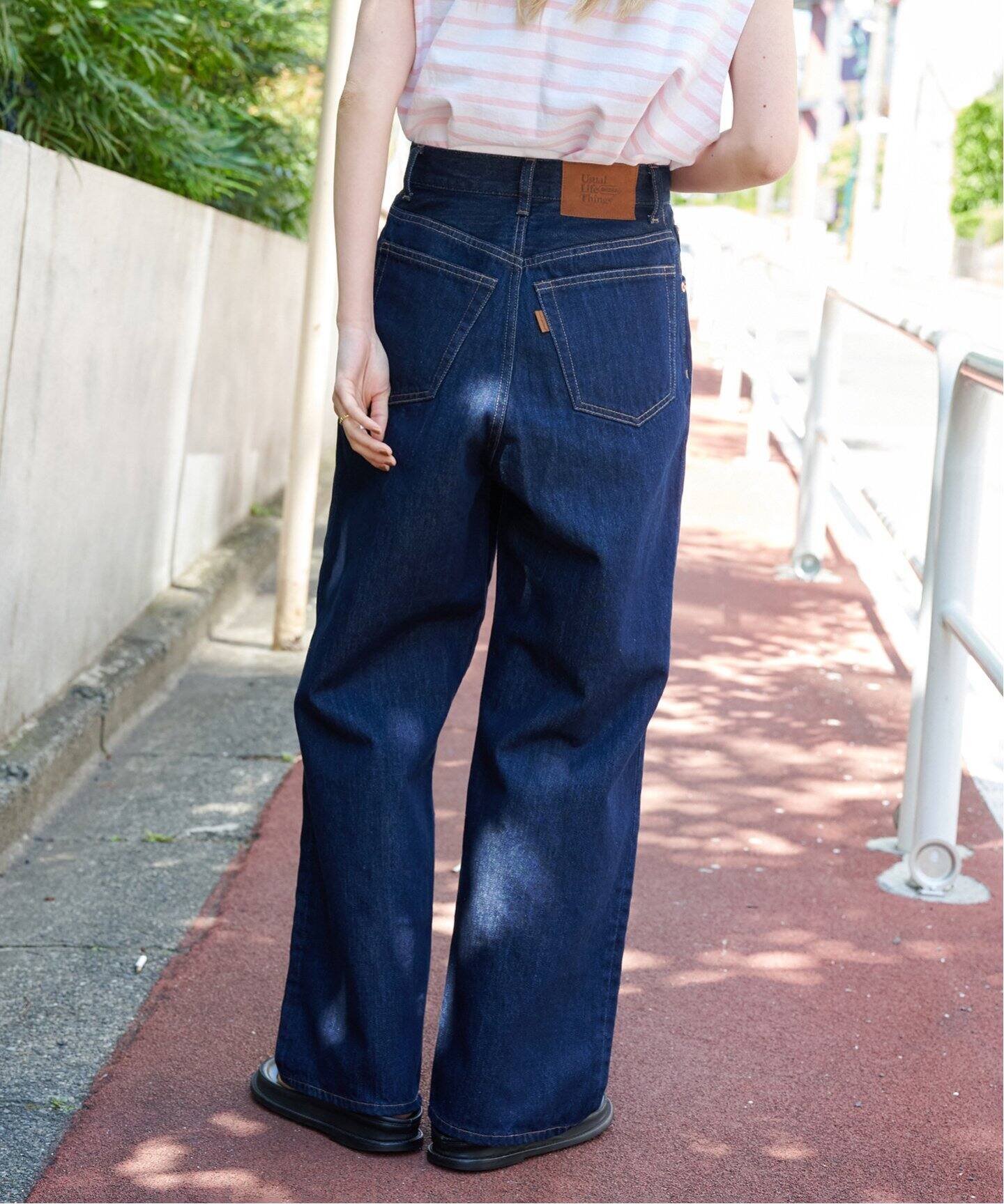 追加2 ULTライトデニムハイライズルーズ5PKT（デニムパンツ