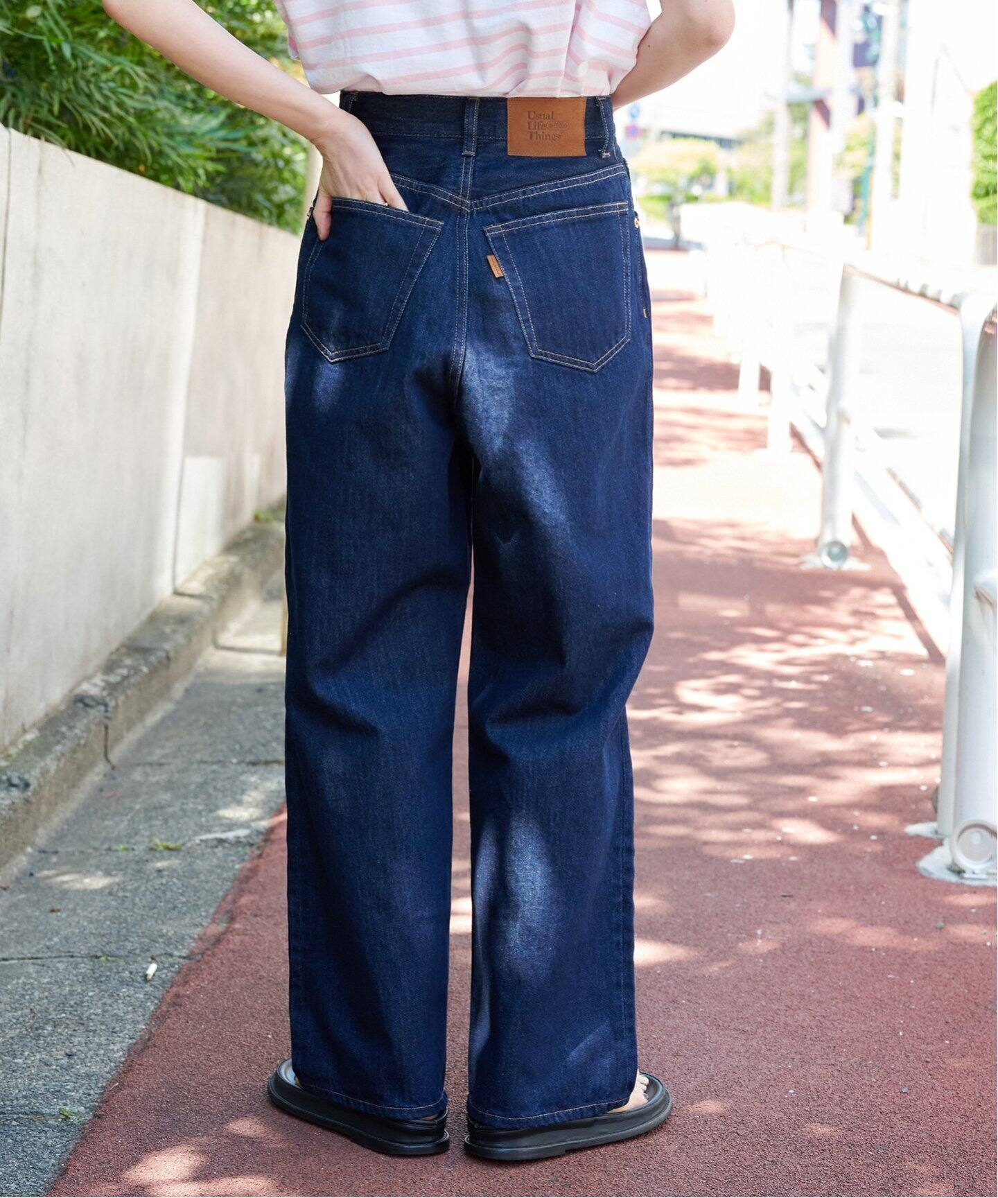 追加3 ULTライトデニムハイライズルーズ5PKT（デニムパンツ