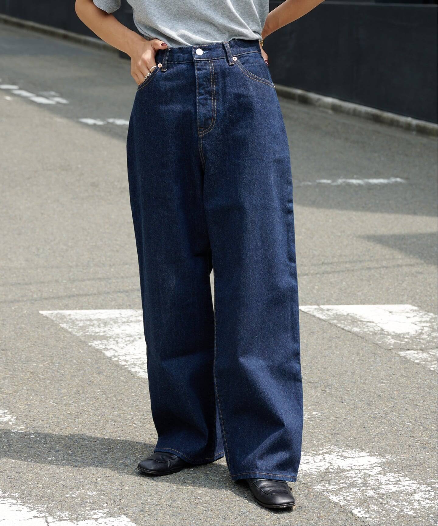 追加5 ULTデニムハイライズルーズ5PKT（デニムパンツ・ジーンズ