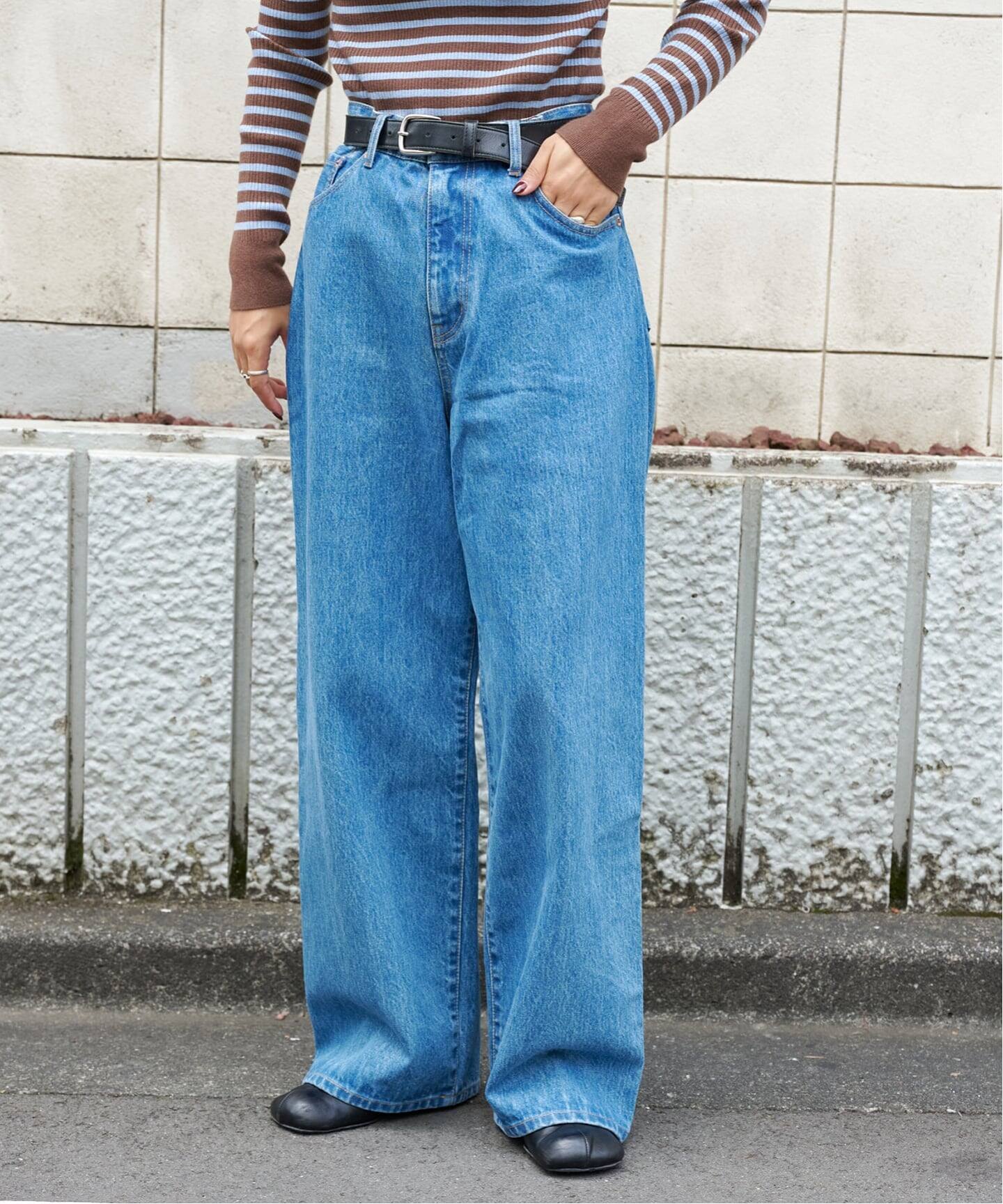 追加5 ULTデニムハイライズルーズ5PKT（デニムパンツ・ジーンズ