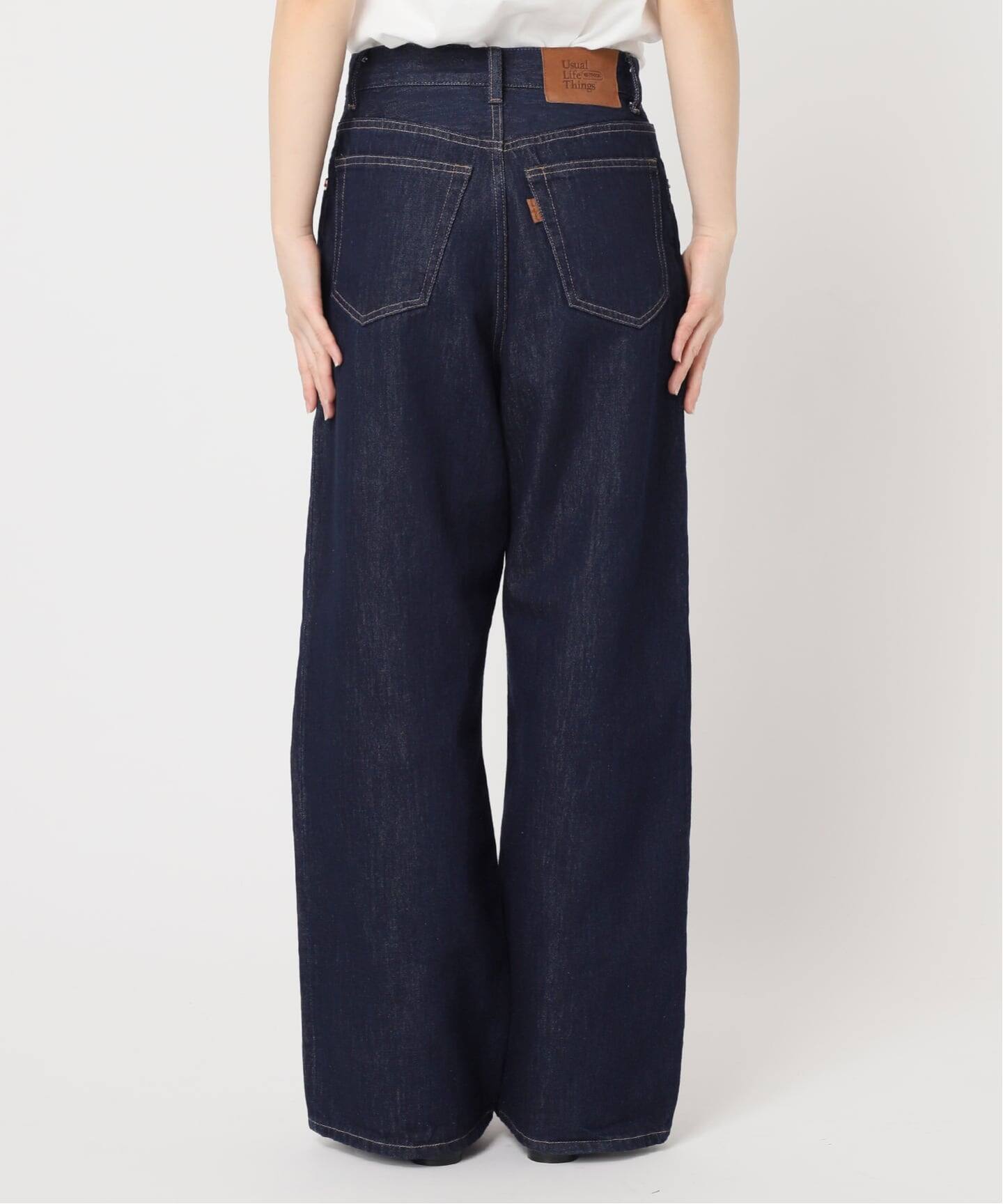 中目 EC限定 追加 ULTライトデニムハイライズルーズ5PKT WHITE