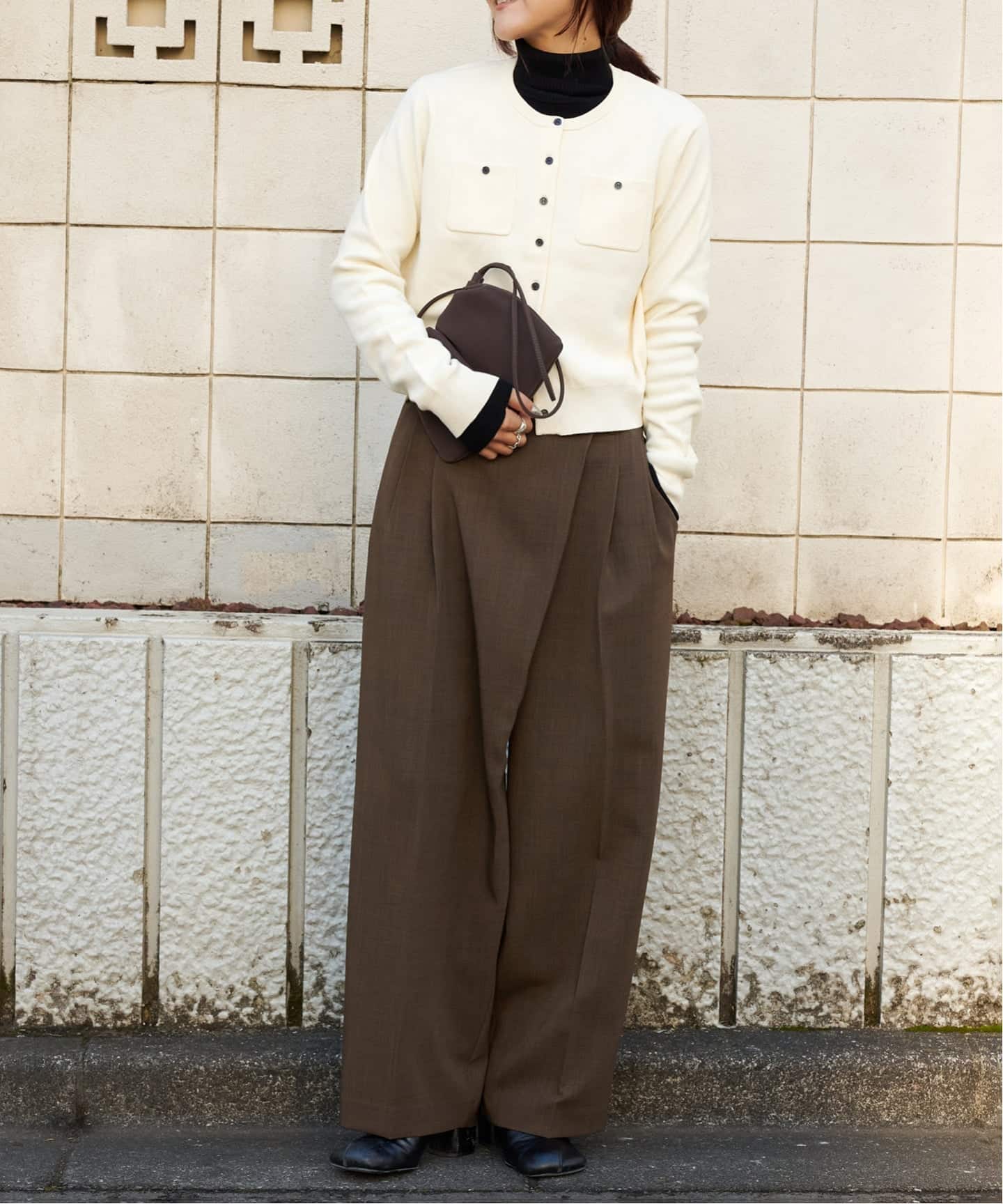 ≪予約≫ツイルアシンメトリータックパンツ（スラックス）｜OUTDOOR