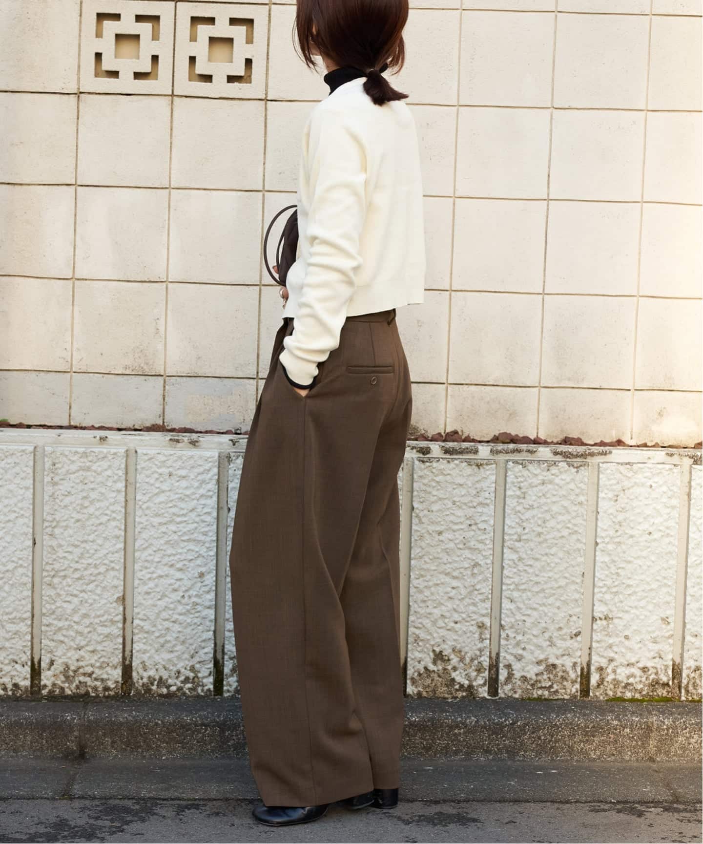 ≪予約≫ツイルアシンメトリータックパンツ（スラックス）｜OUTDOOR