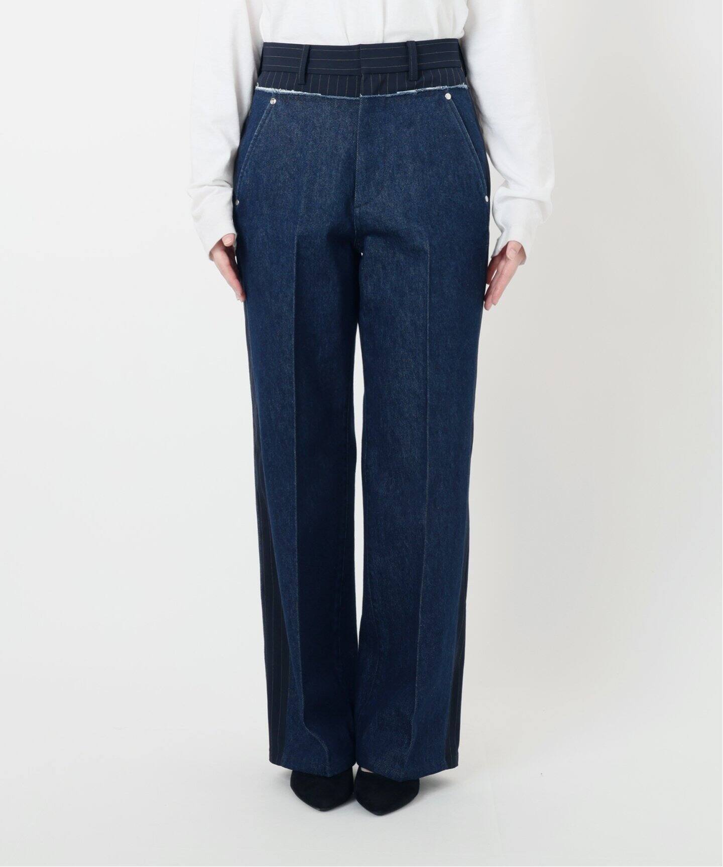 デニムドッキングスラックスパンツ（デニムパンツ・ジーンズ）｜Bonum