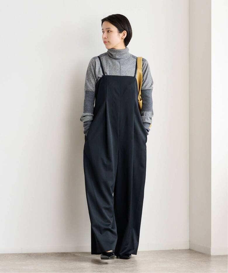 ATON WOOL SATIN STRETCH JUMPSUIT（サロペット／オーバーオール