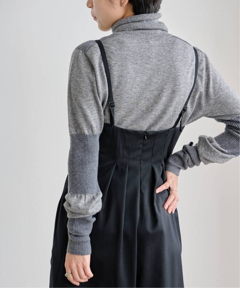 ATON WOOL SATIN STRETCH JUMPSUIT（サロペット／オーバーオール