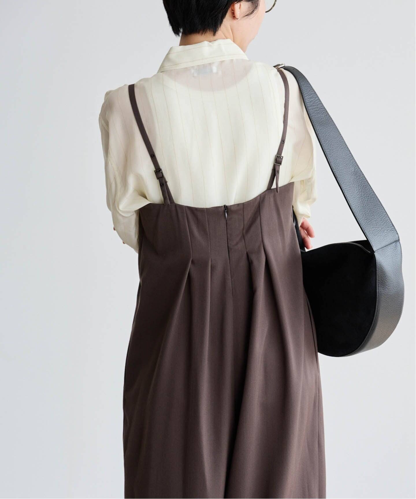 ATON WOOL SATIN STRETCH JUMPSUIT（サロペット／オーバーオール