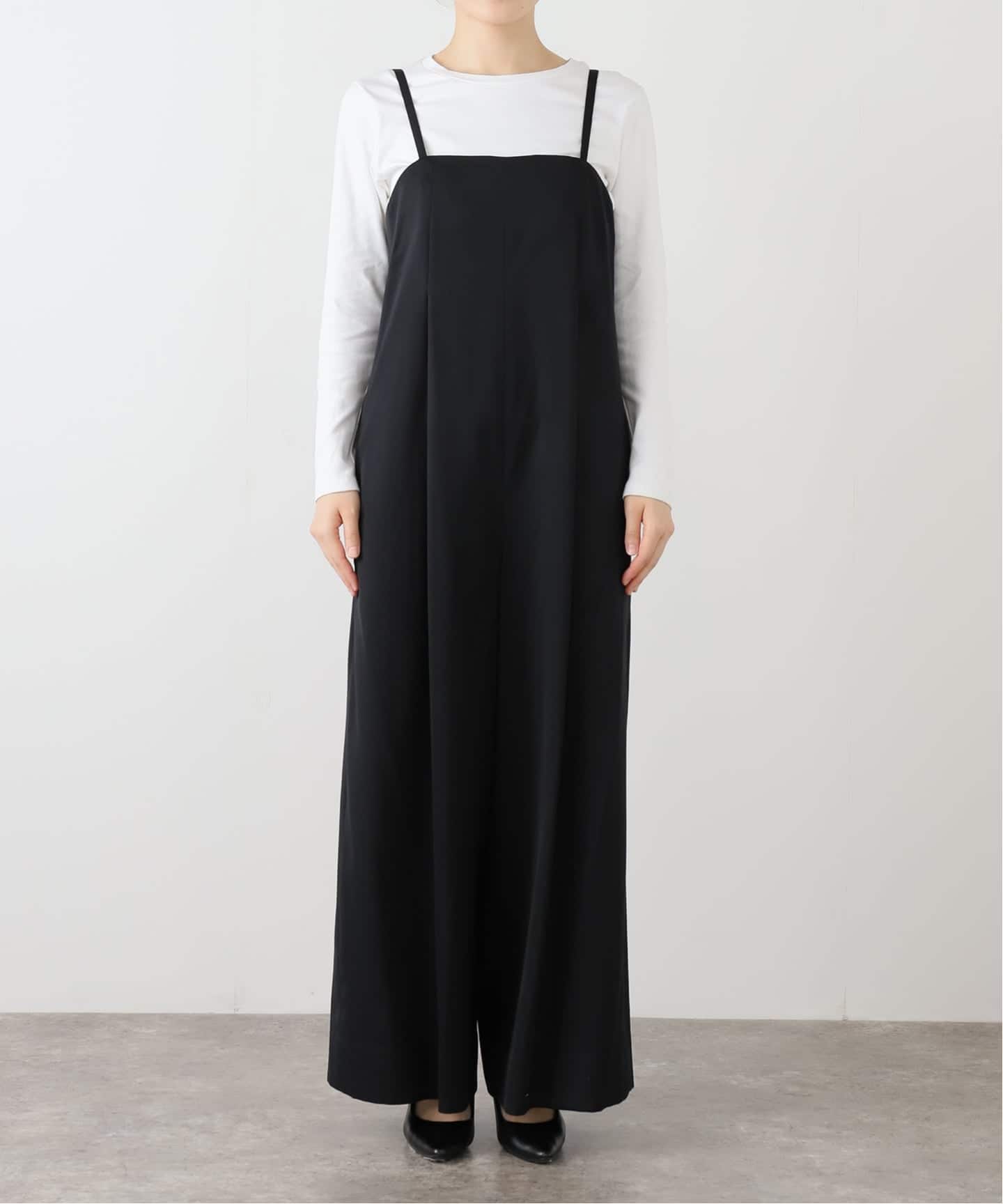 定価7.5万　エイトン オールインワン　サロペット　ウール ブラック　ATON WOOL SATIN STRETCH | JUMPSUIT – ATON | エイトン