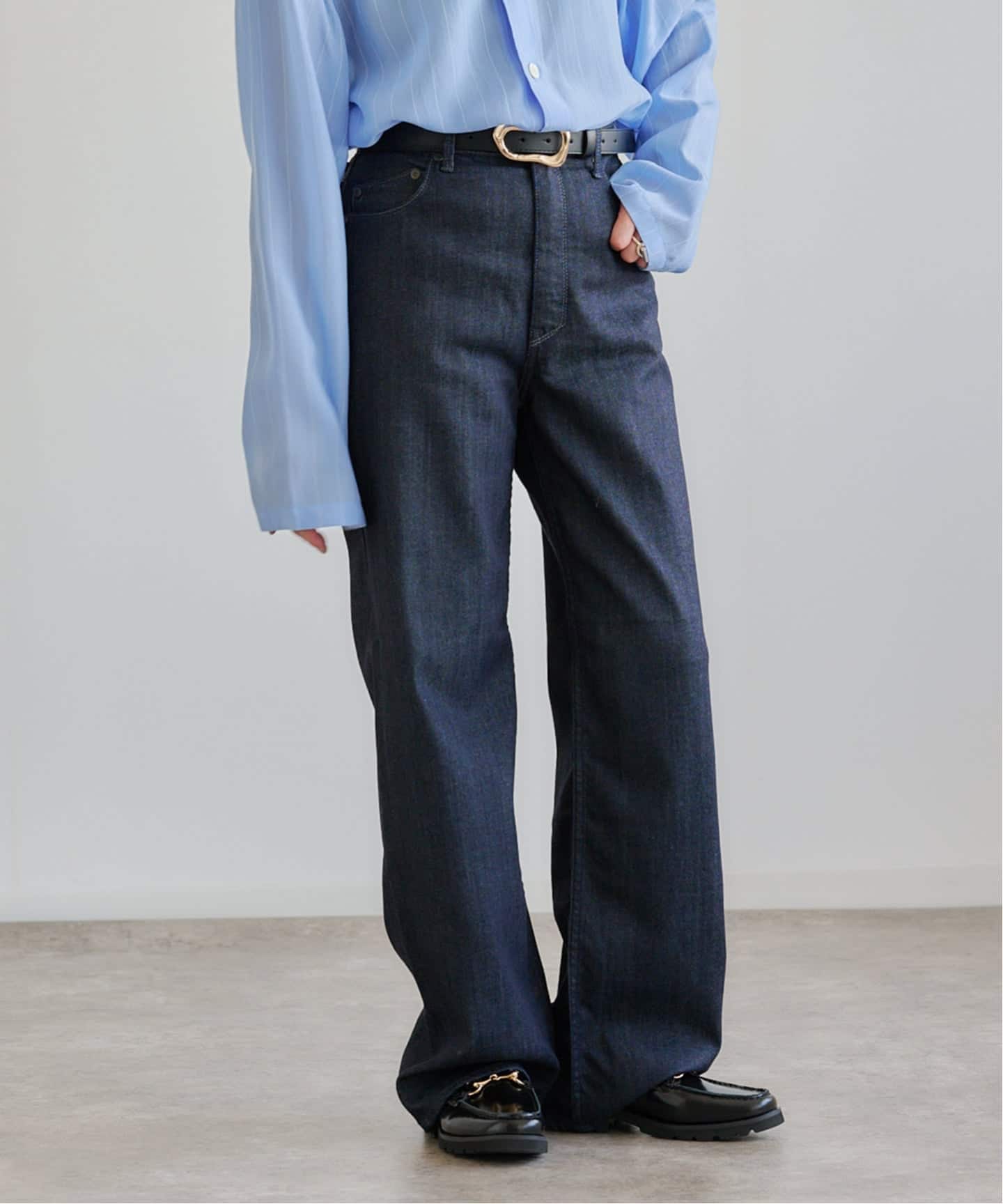 【美品】YANUK LILITH ハイウエストワイドストレートデニムパンツ　23 YANUK 裾上げ無料 ヤヌーク リリス LILITH ワイドストレート