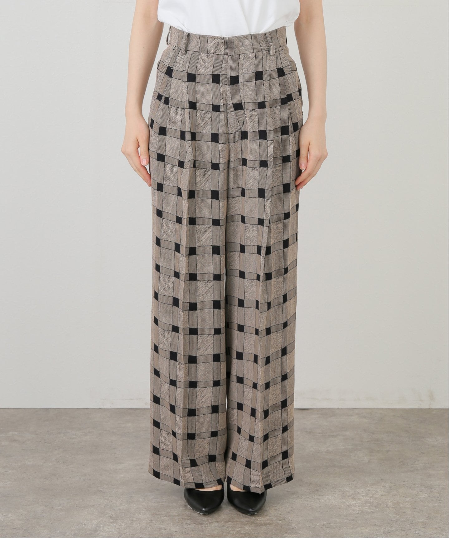 TODAYFUL Checkjacquard Tuck Trousers 12510714（スラックス