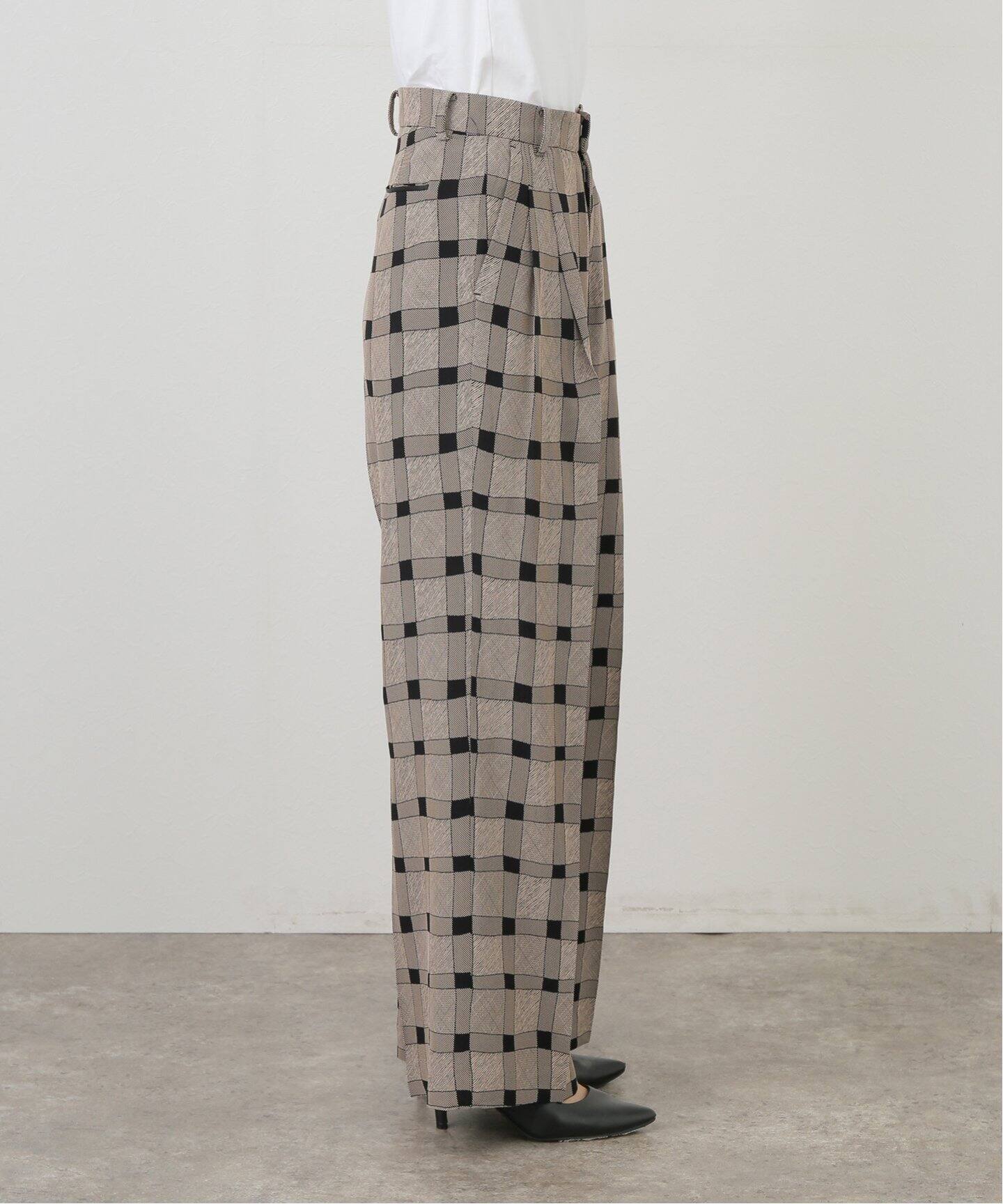 TODAYFUL Checkjacquard Tuck Trousers 12510714（スラックス