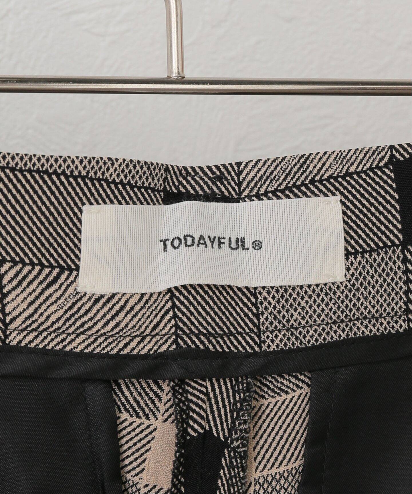 TODAYFUL Checkjacquard Tuck Trousersブラック TODAYFUL(トゥデイフル) / Life's online store（ライフズ