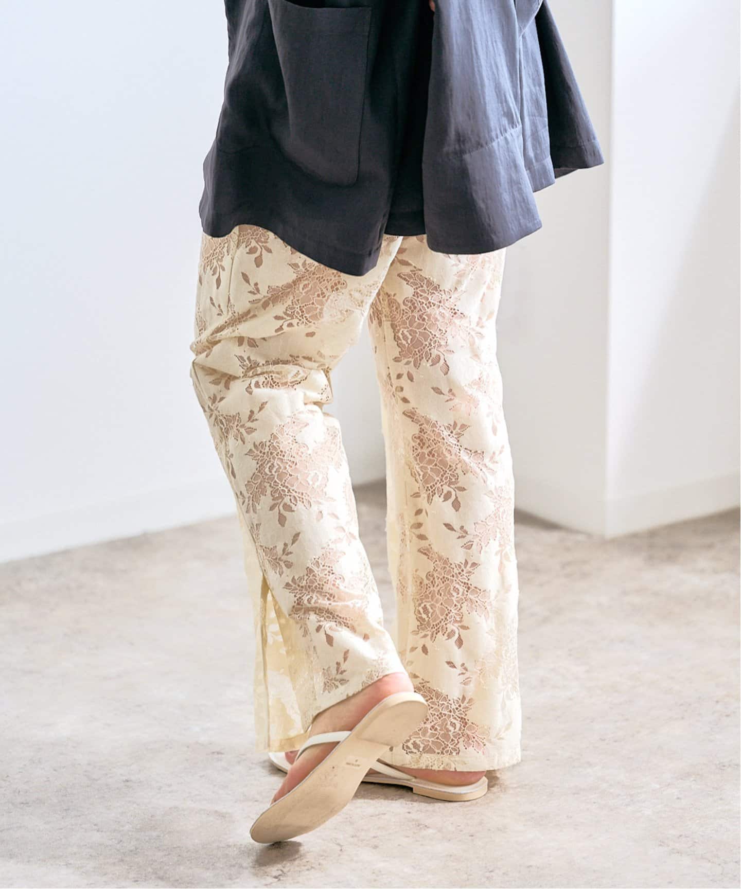 NOUNLESS VINTAGE LIKE LACE SLIT PANTS（スラックス）｜BOICE