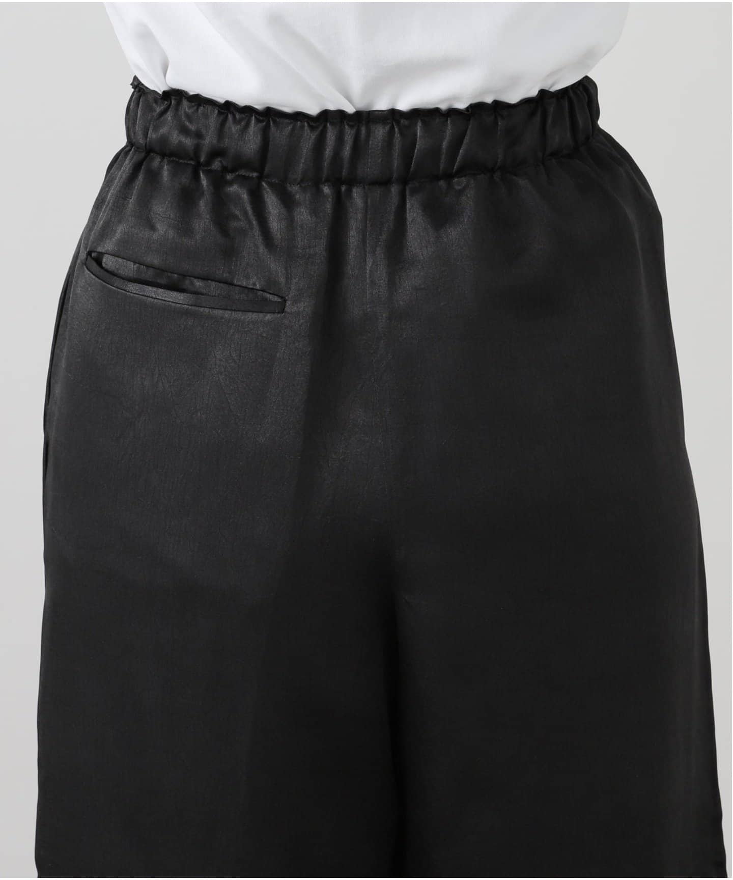 パンツ tanakadaisuke bloomers satin pantsr double long ribbon satin pants Black – tanakadaisuke