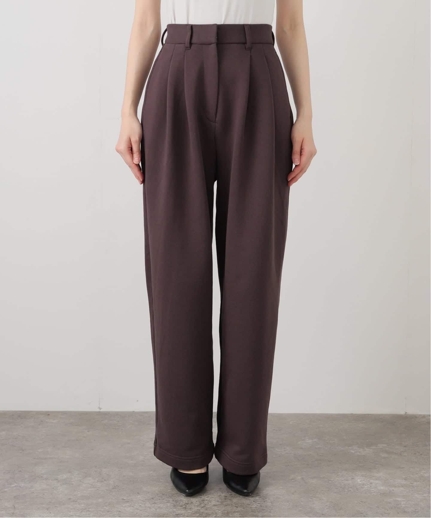 CLANE TWO TUCK SWEAT PANTS ブラウン　サイズ２ クラネ CLANE TWO TUCK SWEAT PANTS （BROWN） -ファッション通販