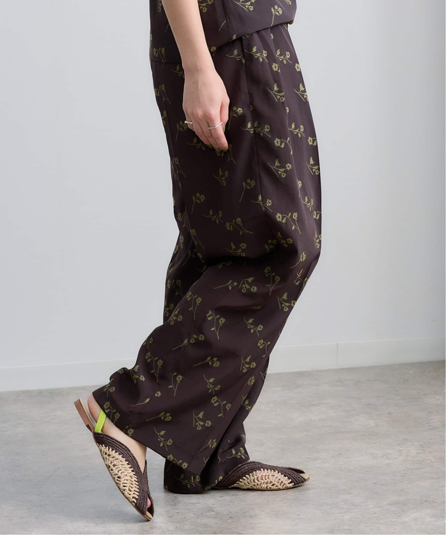パンツ anuke Flower Jacquard Pants ànuke Flower Jacquard Pants フラワージャガードパンツ Navy
