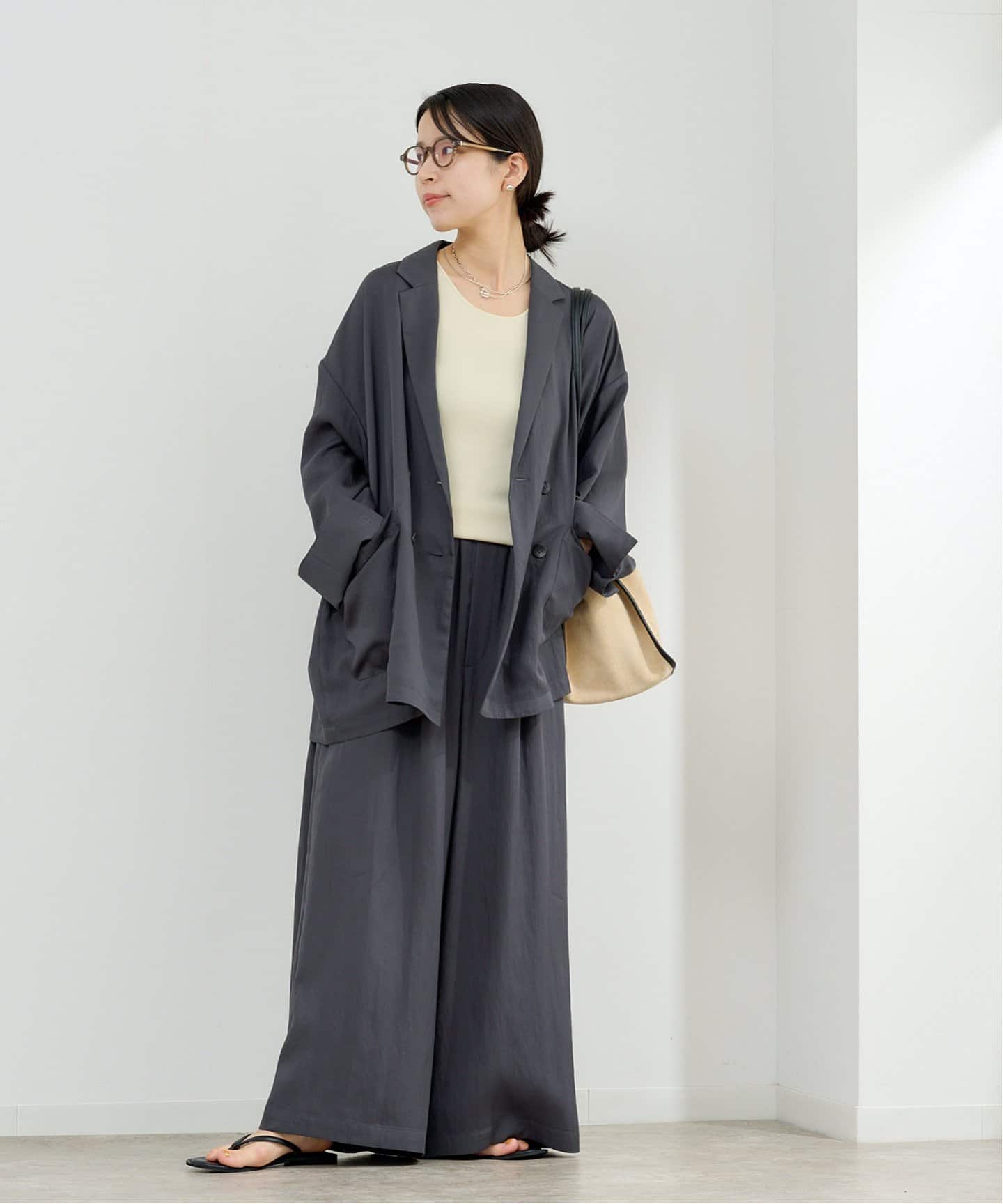 リラクシータックワイドパンツ(S BEIGE): ボトムス │ ETRE