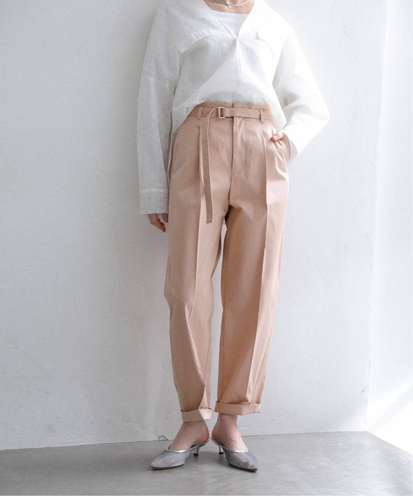 洗える】コットンサテンセミバレルパンツ（その他パンツ）｜La