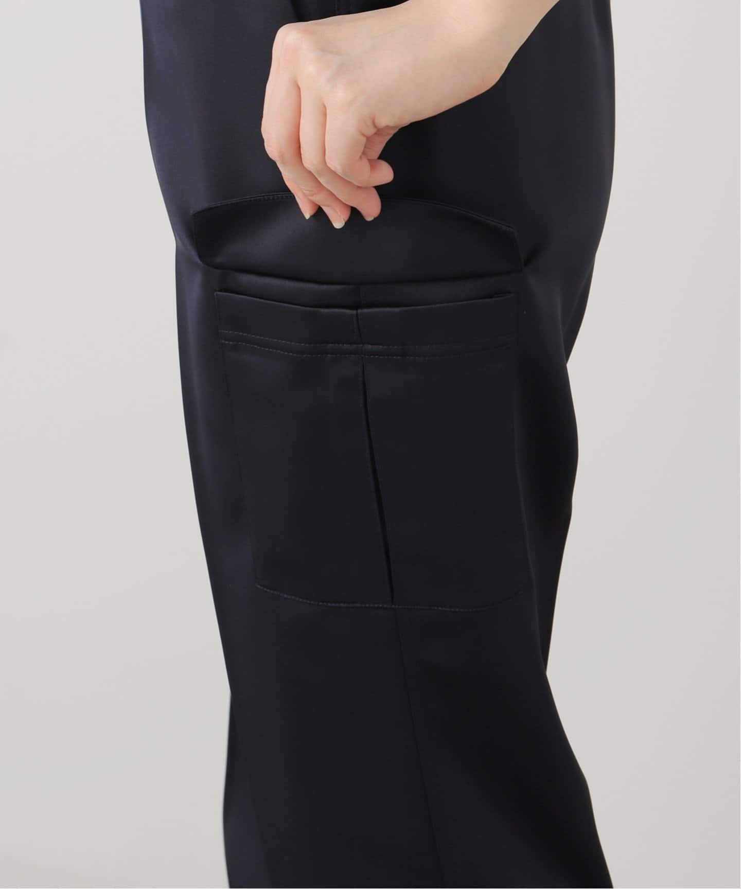 洗える】コットンサテンセミバレルパンツ（その他パンツ）｜La