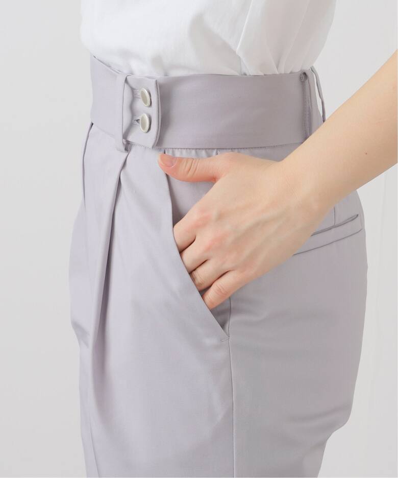 洗える】サイドボタンセミフレアパンツ（スラックス）｜La Totalite  