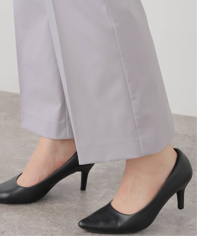 洗える】サイドボタンセミフレアパンツ（スラックス）｜La Totalite  