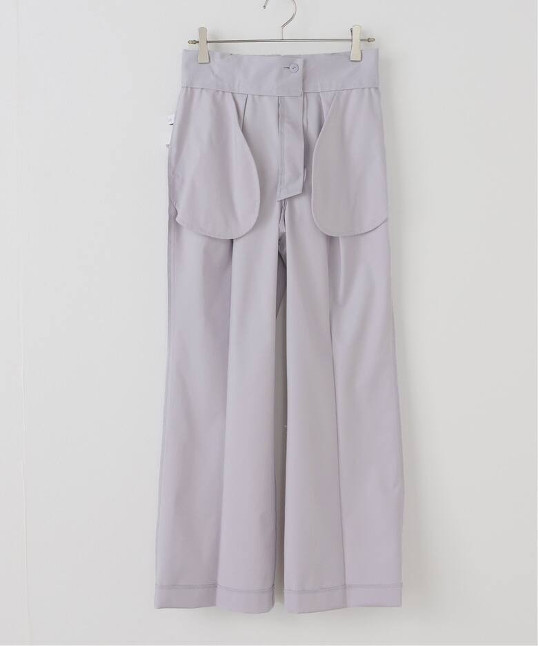 洗える】サイドボタンセミフレアパンツ（スラックス）｜La Totalite  