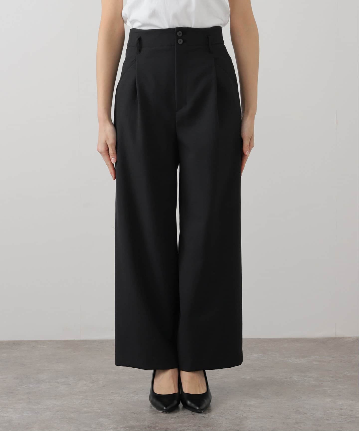 新品】ラトータリテ La Totalite 36号 ウエスト伸縮パンツ　PK 追加》【洗える】ストレッチセミフレアパンツ（スラックス）｜La