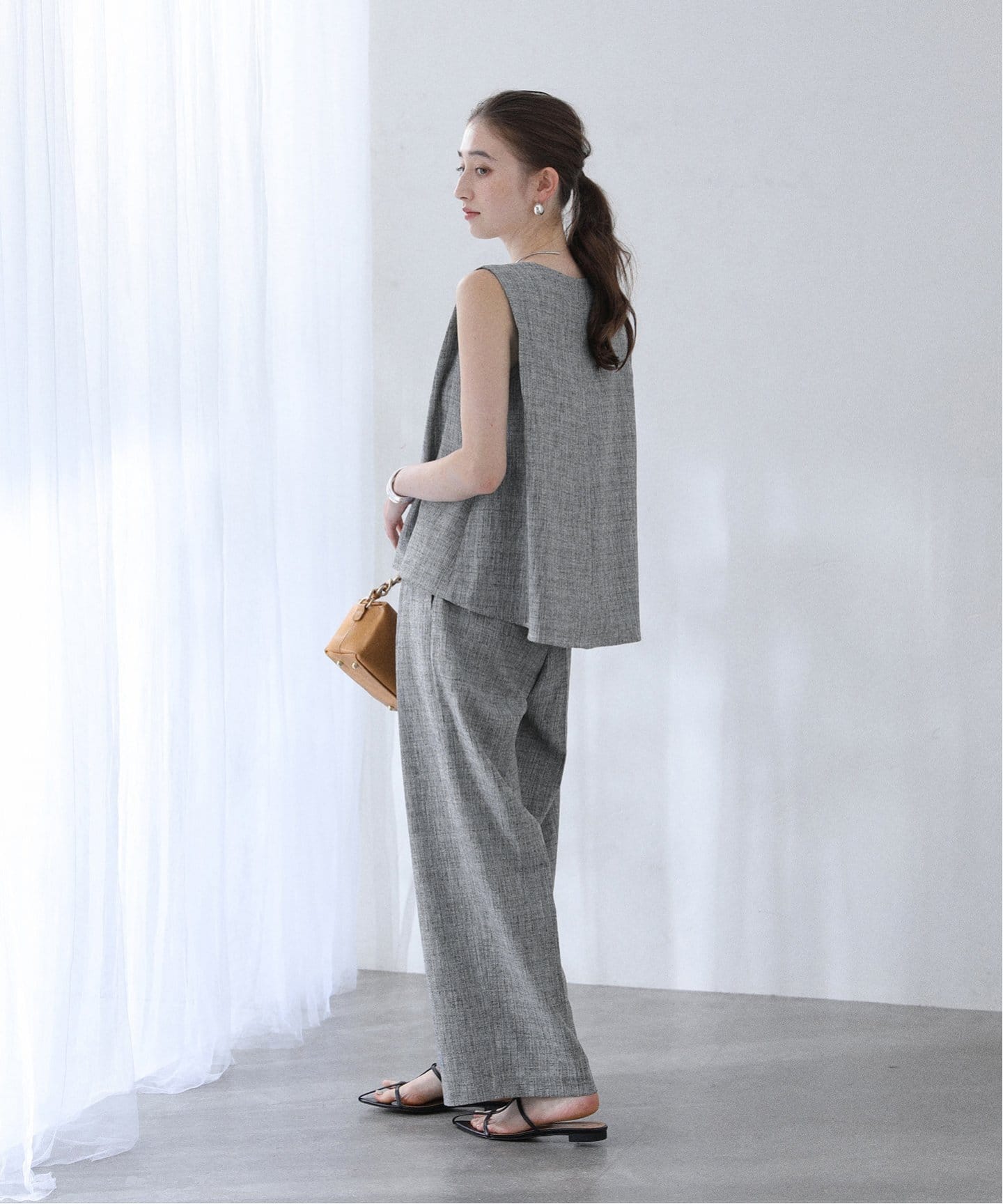 ラ トータリテ（La TOTALITE）/【洗える】ツイードワイドパンツ 洗える】ツイードワイドパンツ（スラックス）｜La Totalite（ラ