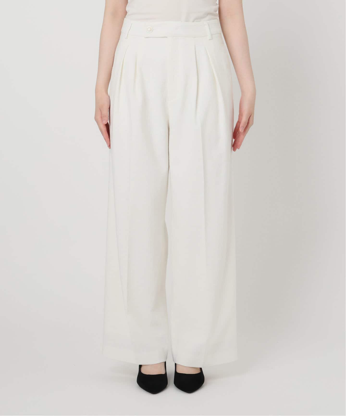 洗える】ツイードワイドパンツ（スラックス）｜La Totalite（ラ