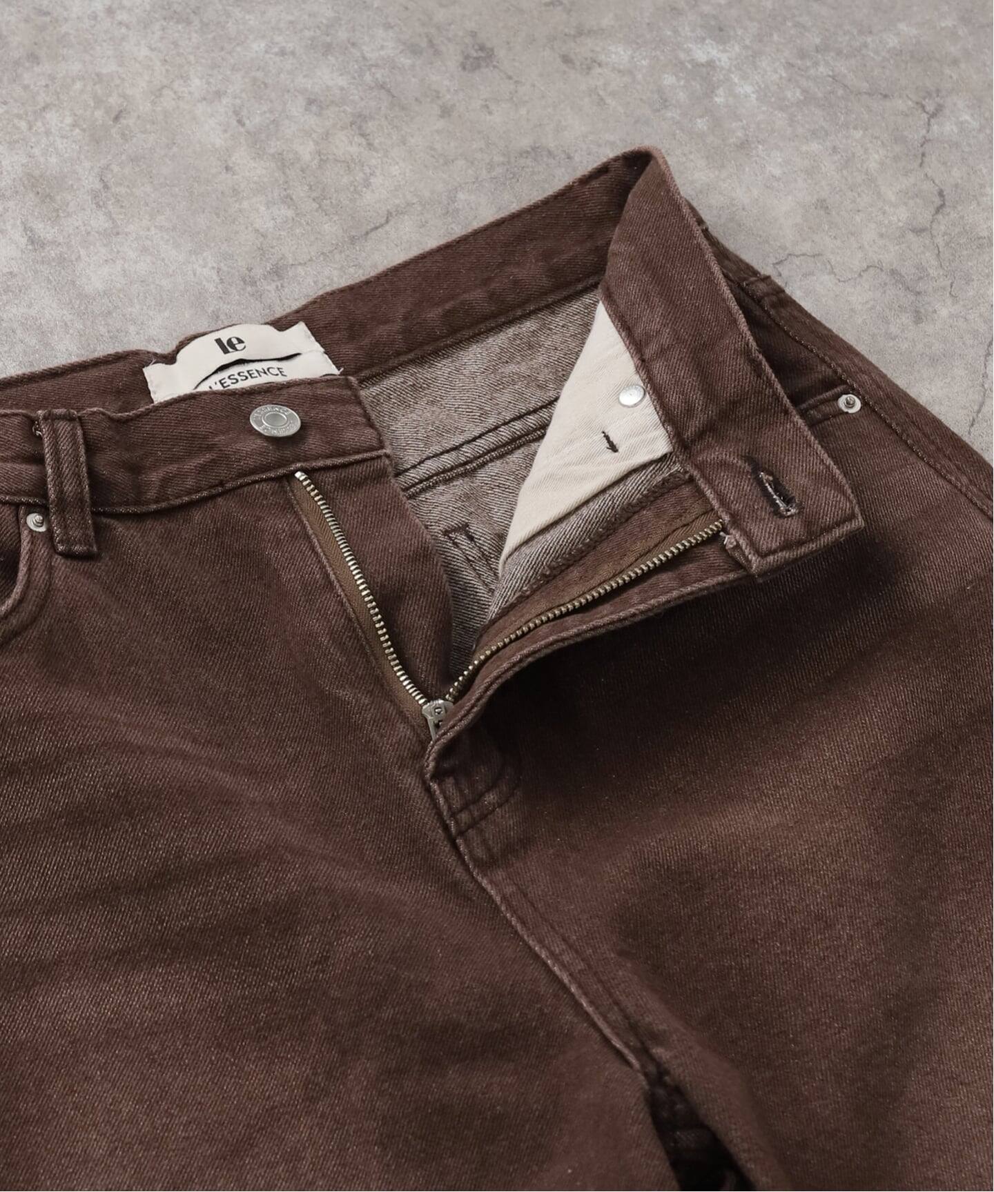 洗える】Le/ル ブラウンウォッシュデニム（デニムパンツ・ジーンズ