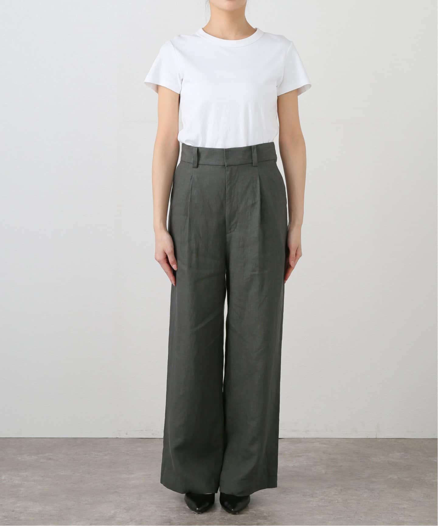 洗える】TICCA /ティッカ リネンワイドタックパンツ（その他パンツ