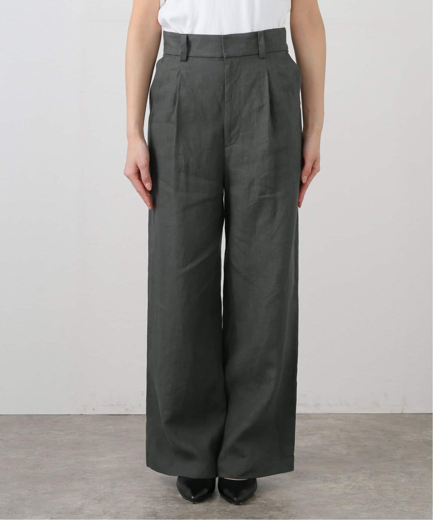 洗える】TICCA /ティッカ リネンワイドタックパンツ（その他パンツ