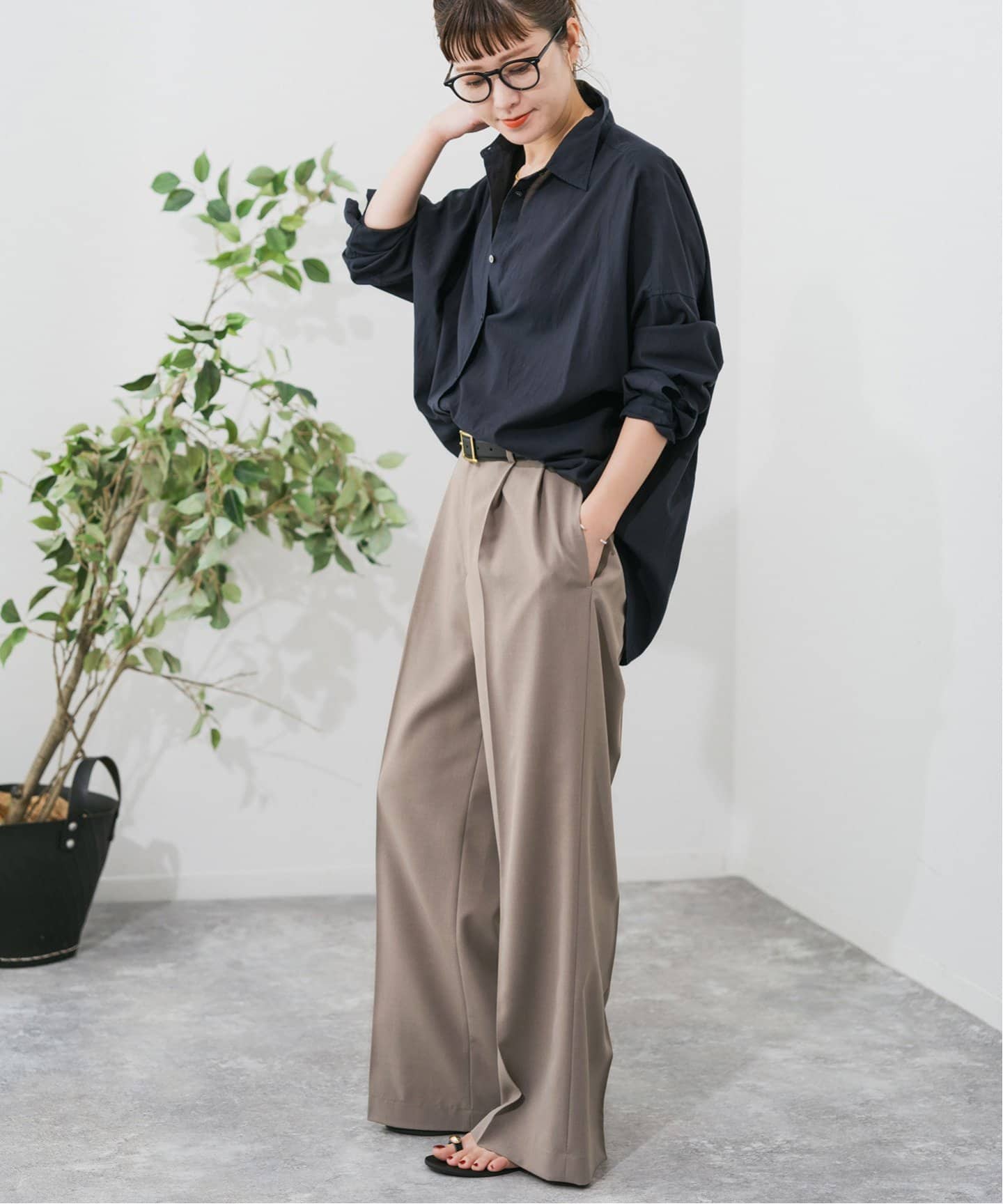 ウーステッドワイドパンツ（スラックス）｜Spick and Span（スピック