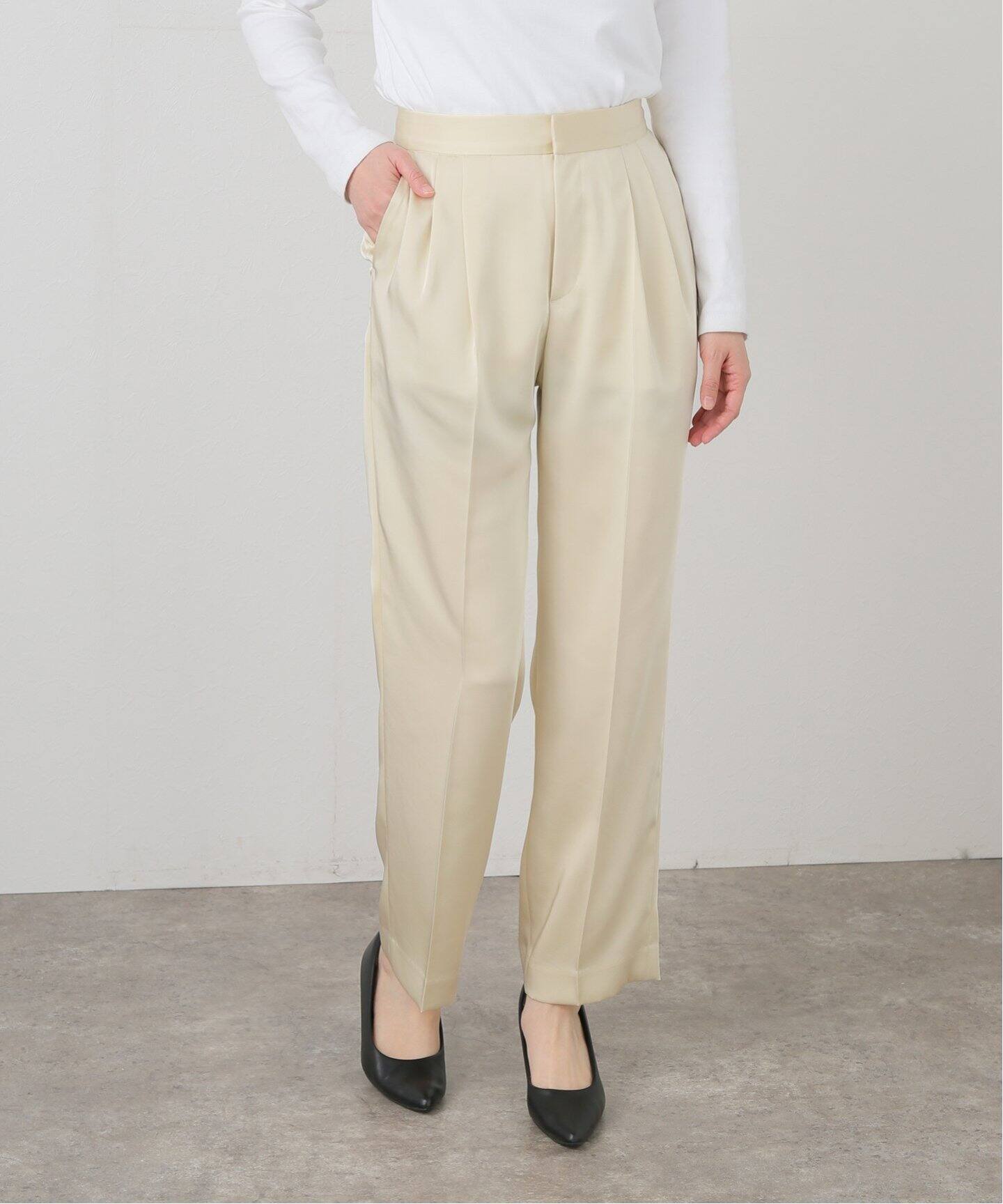 サテンストレートパンツ（スラックス）｜Spick and Span（スピック  