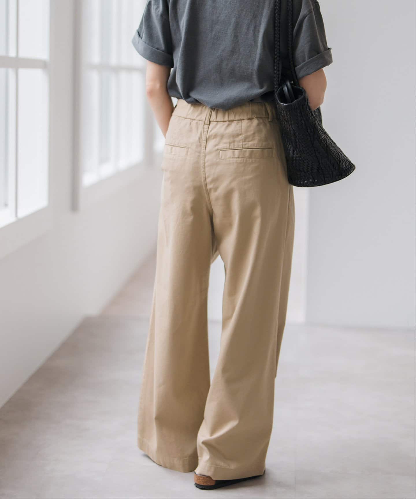 Spick&Spanコットンレーヨンドロストフレアパンツ 新品タグ付 Spick & Span｜《追加》コットンレーヨンドロストフレアパンツ