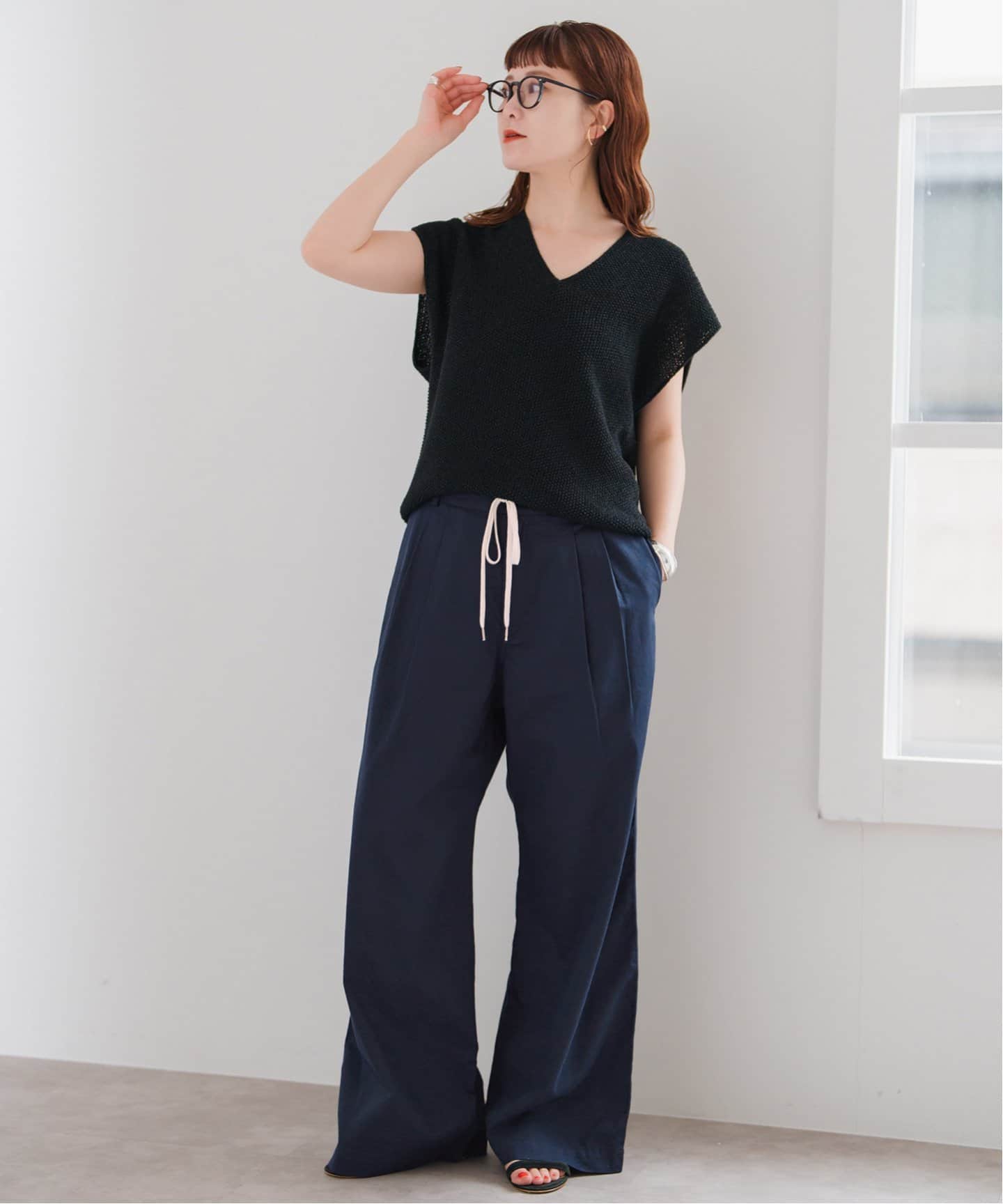 WEB限定追加》コットンレーヨンドロストフレアパンツ（その他