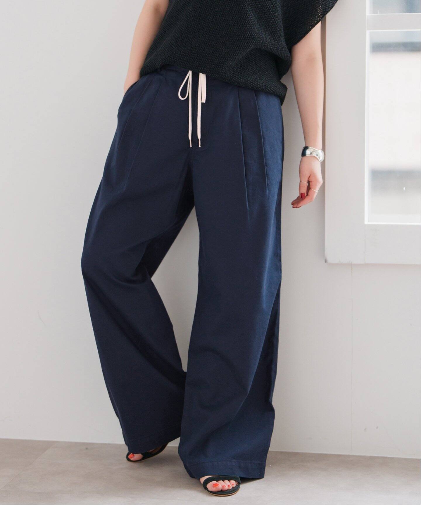 [新品] spick & span コットンレーヨンドロストフレアパンツ Spick & Span｜《追加予約》コットンレーヨンドロストフレア