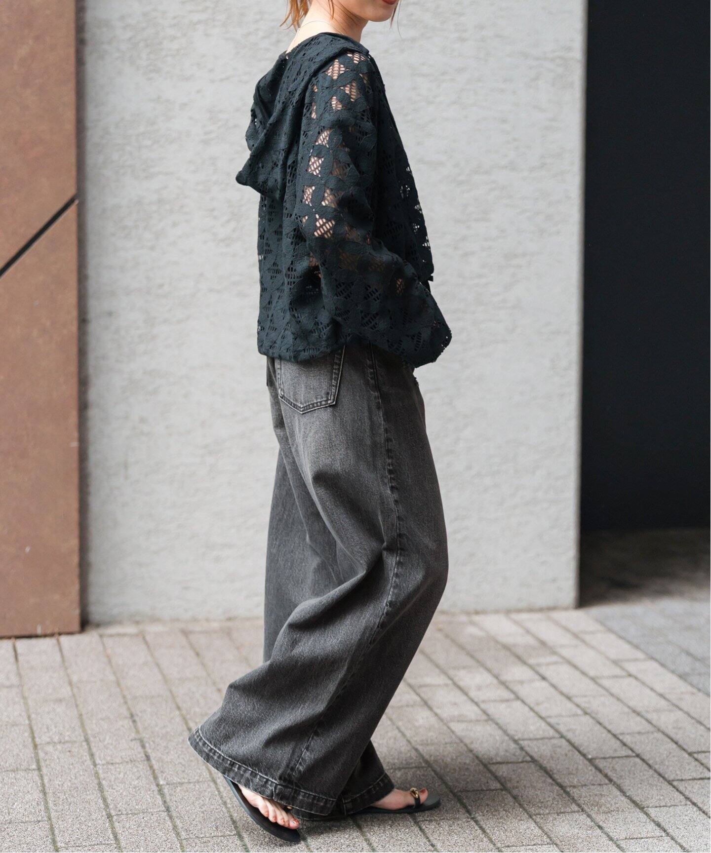 予約》5 1/2 BAGGY DENIM (Black）（デニムパンツ・ジーンズ