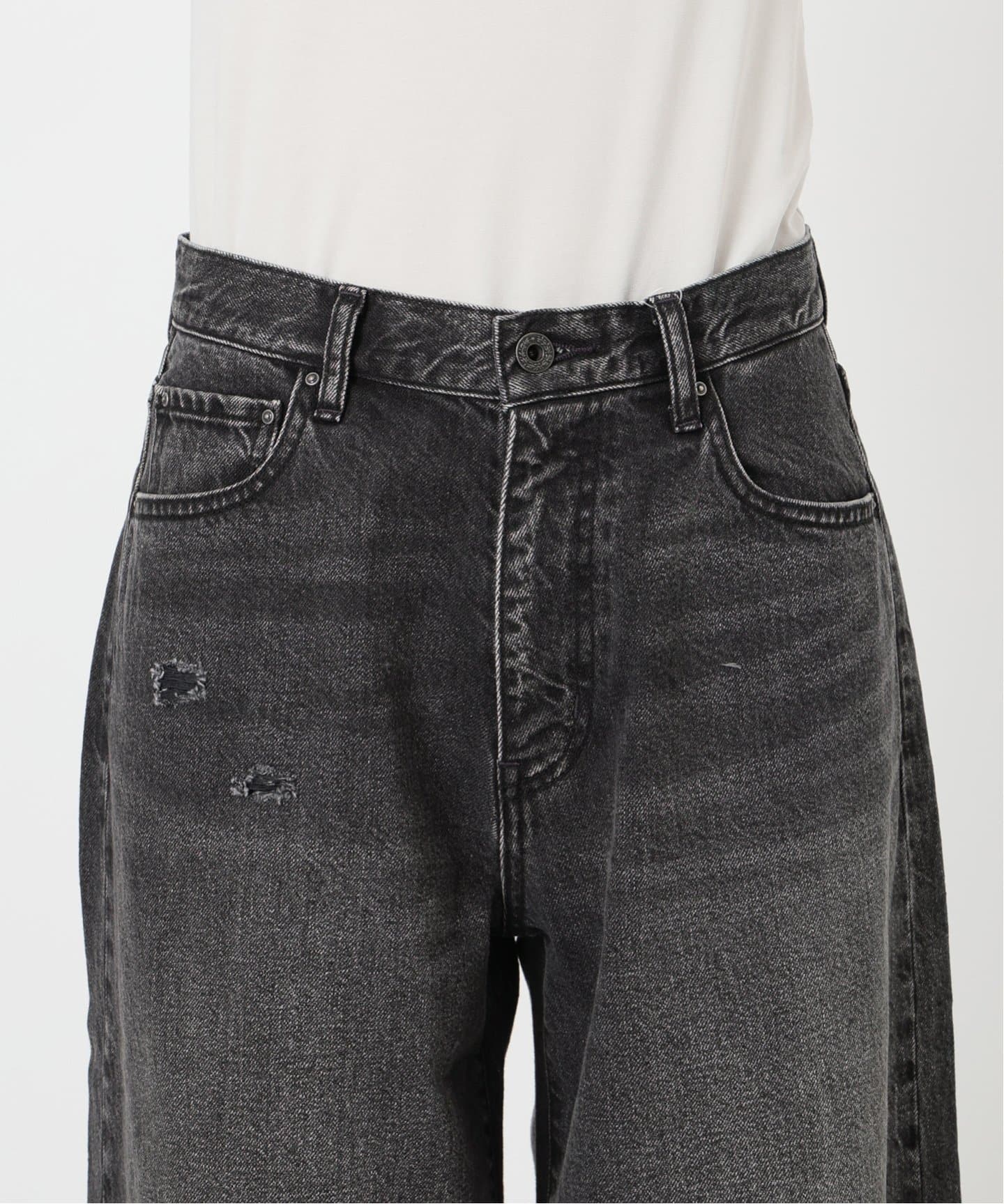 Spick and Span バギーデニム　2025SS 予約》5 1/2 BAGGY DENIM (Black）（デニムパンツ・ジーンズ