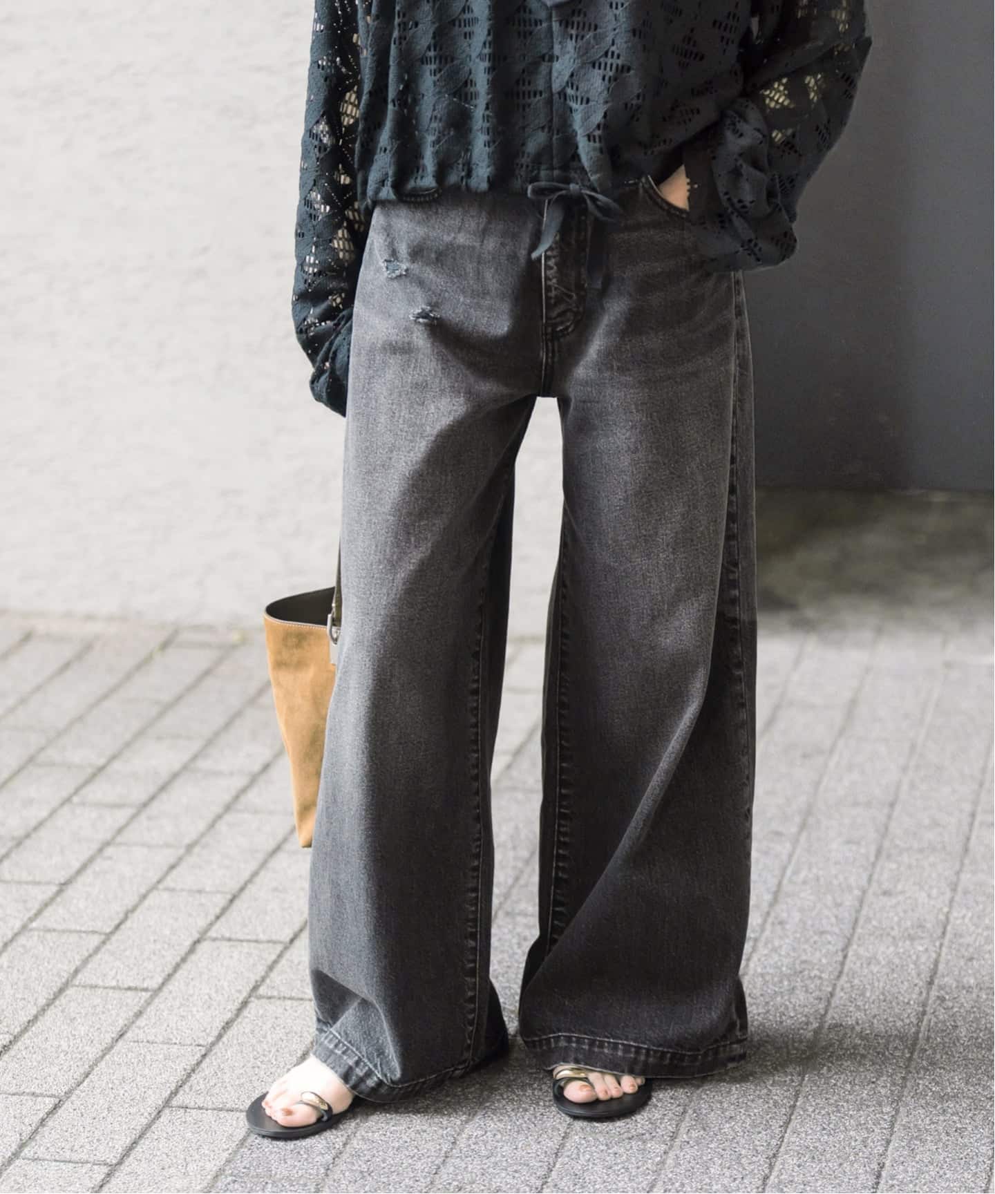 5 1/2 BAGGY DENIM (Black）（デニムパンツ・ジーンズ）｜Spick