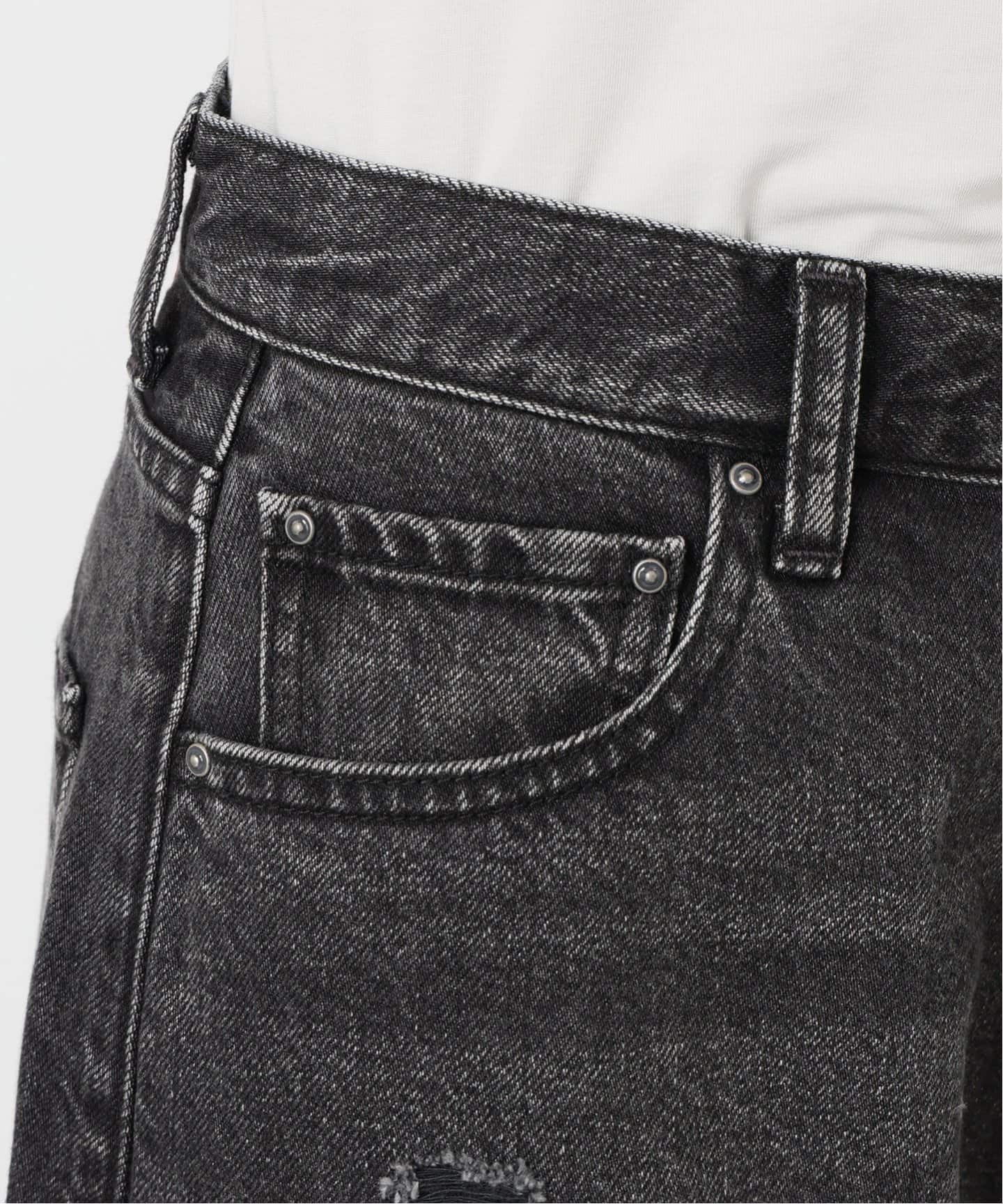 Spick&Span ファイブアンドハーフ 5 1/2 ボアデニム　ブラック アウトレット ショップファッション - Spick&Span ファイブ