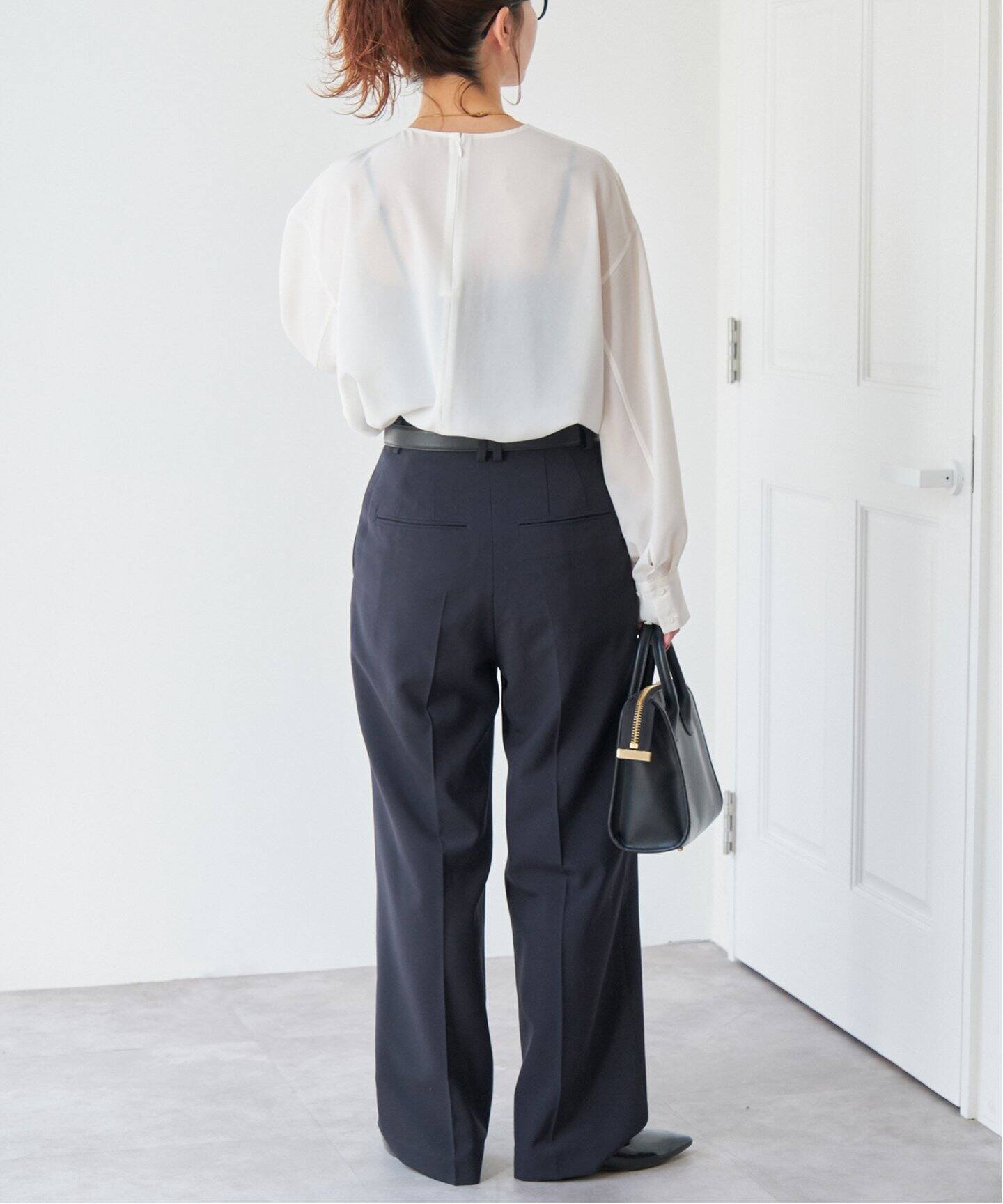GUCCI 1タック ストレートスラックス チャコール /TW202 12回再販](ORIGINAL) ピンタックストレートデニムパンツ (black