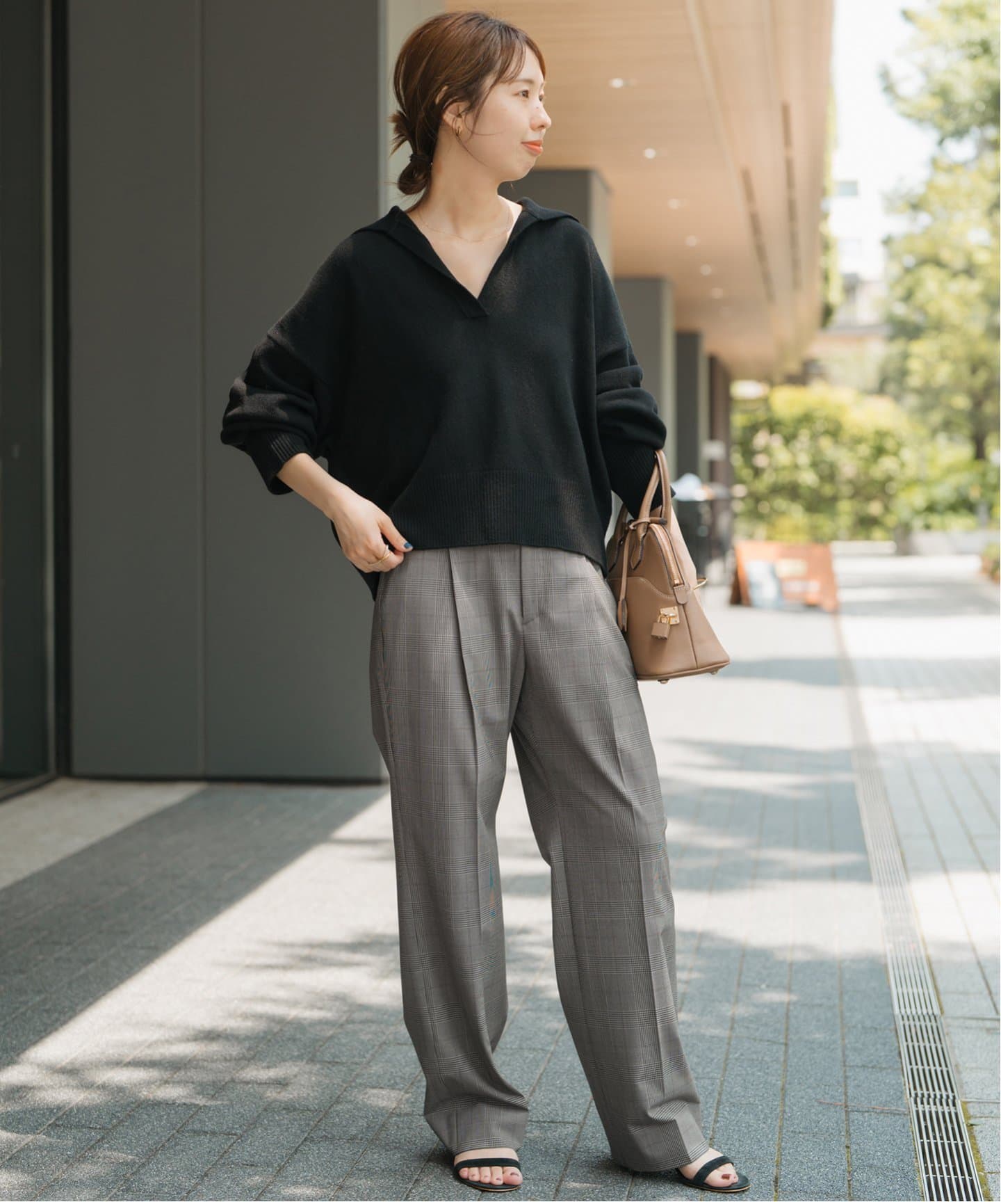 スピックアンドスパン　チェック柄バンツ ウォッシャブルチェックストレッチパンツ（スラックス）｜Spick