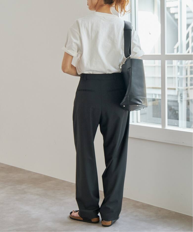 サスペンダー付きアシンメトリータックパンツ（スラックス）｜Spick 