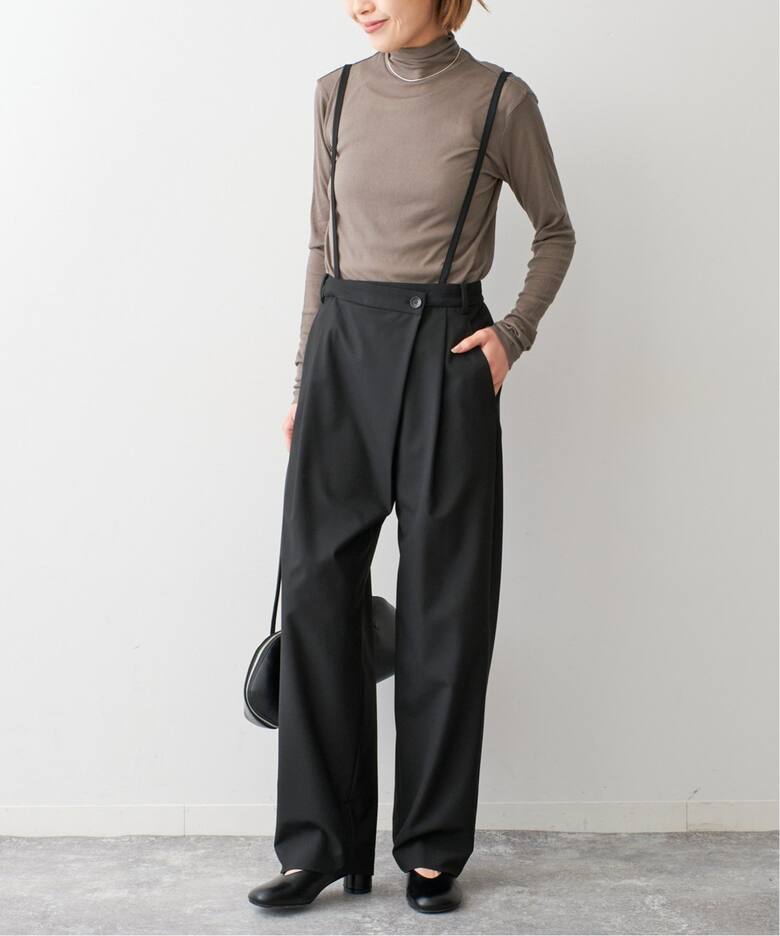 サスペンダー付きアシンメトリータックパンツ（スラックス）｜Spick 