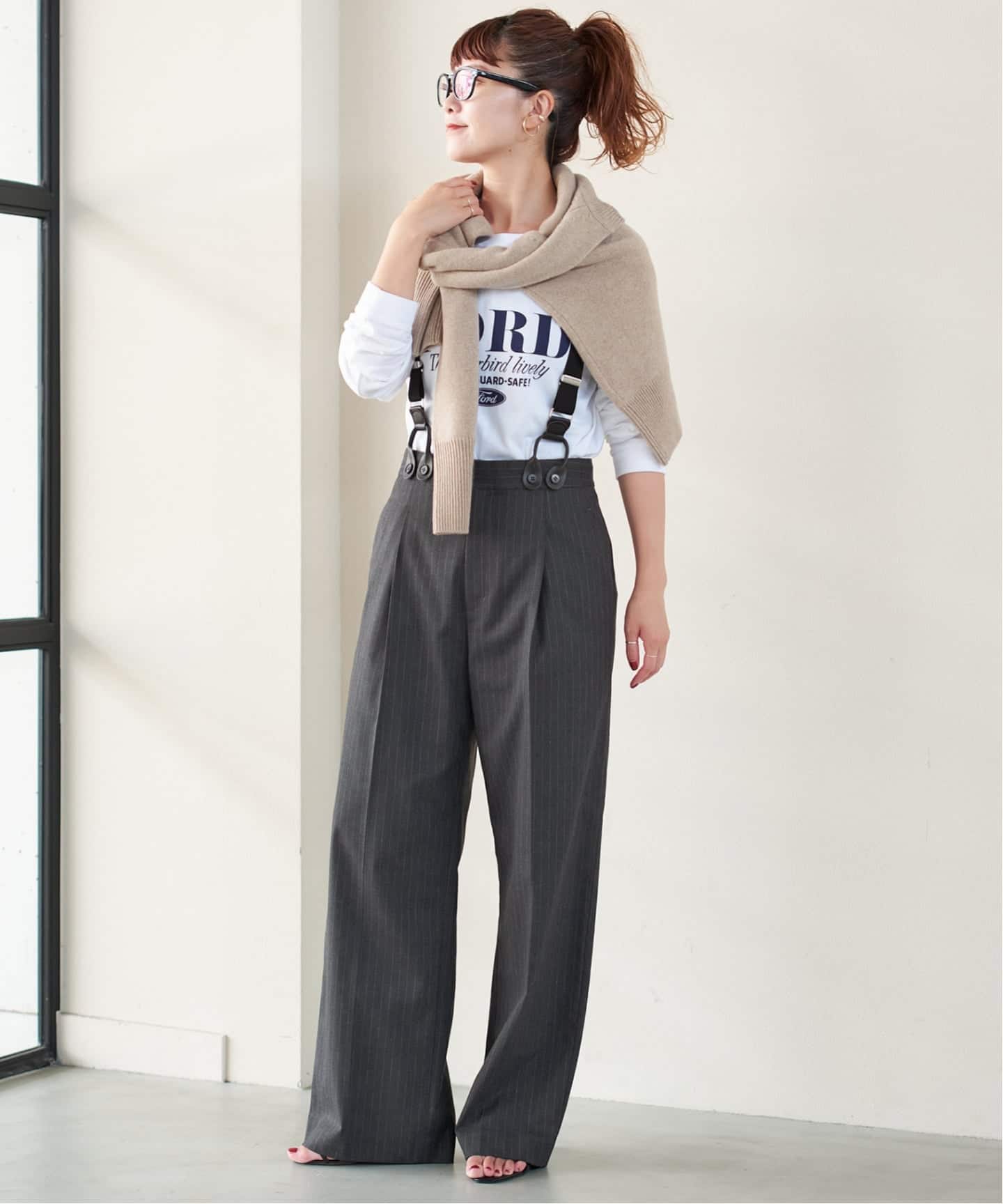 予約》サスペンダー付きワイドストレートパンツ（その他パンツ