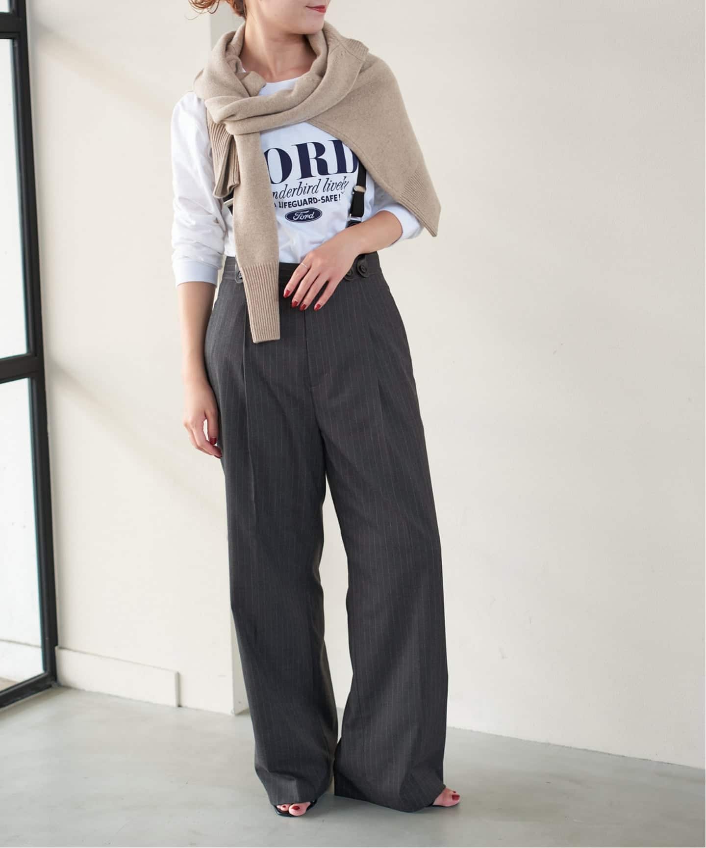 サスペンダー付きワイドストレートパンツ（その他パンツ）｜Spick and