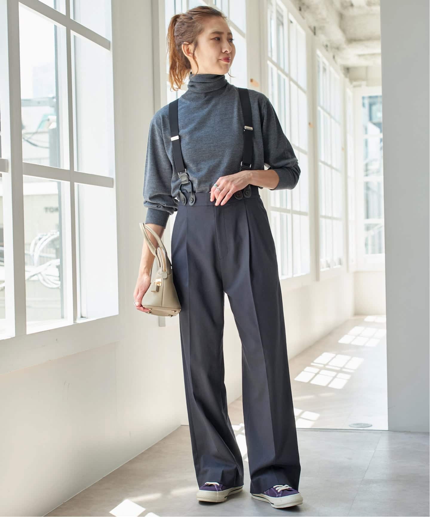 サスペンダー付きワイドストレートパンツ（その他パンツ）｜Spick and